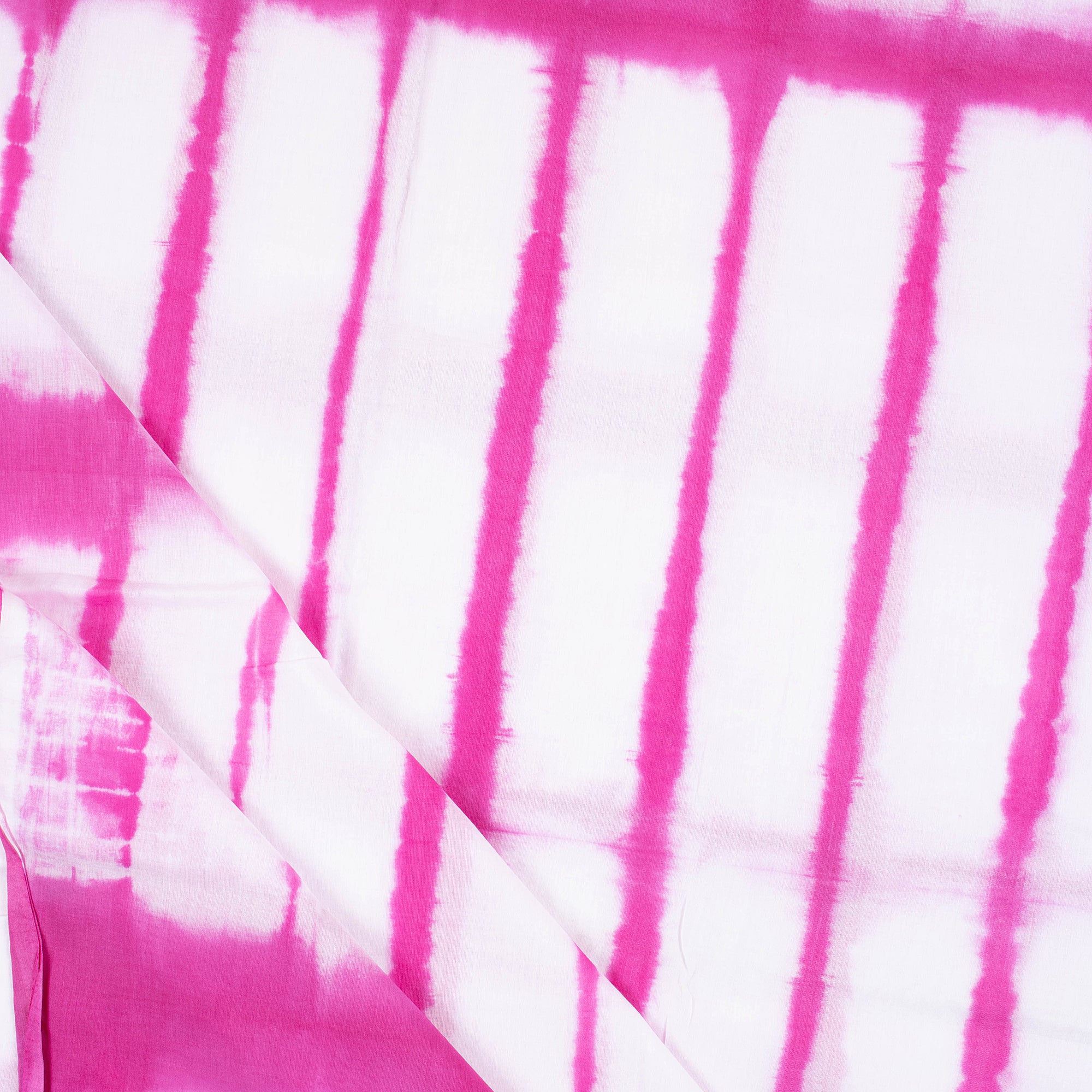 Pink Striped Natural Hand Dyed Pure Cotton Tie Dye Fabric for Kurta