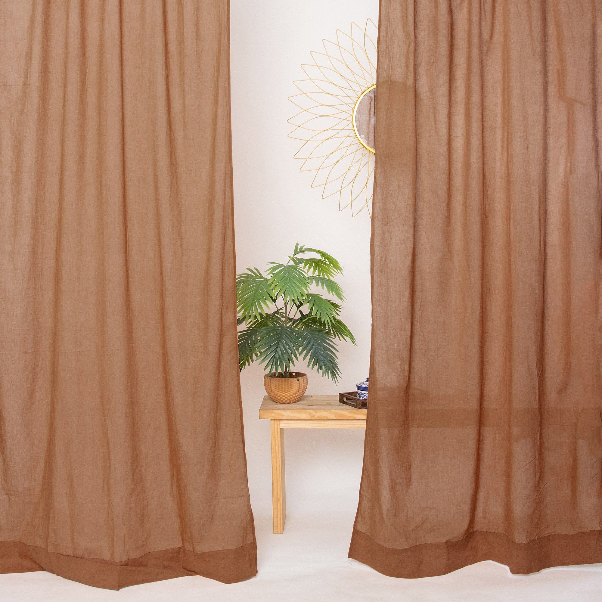Dark Brown Organic Cotton Curtains For Bedroom