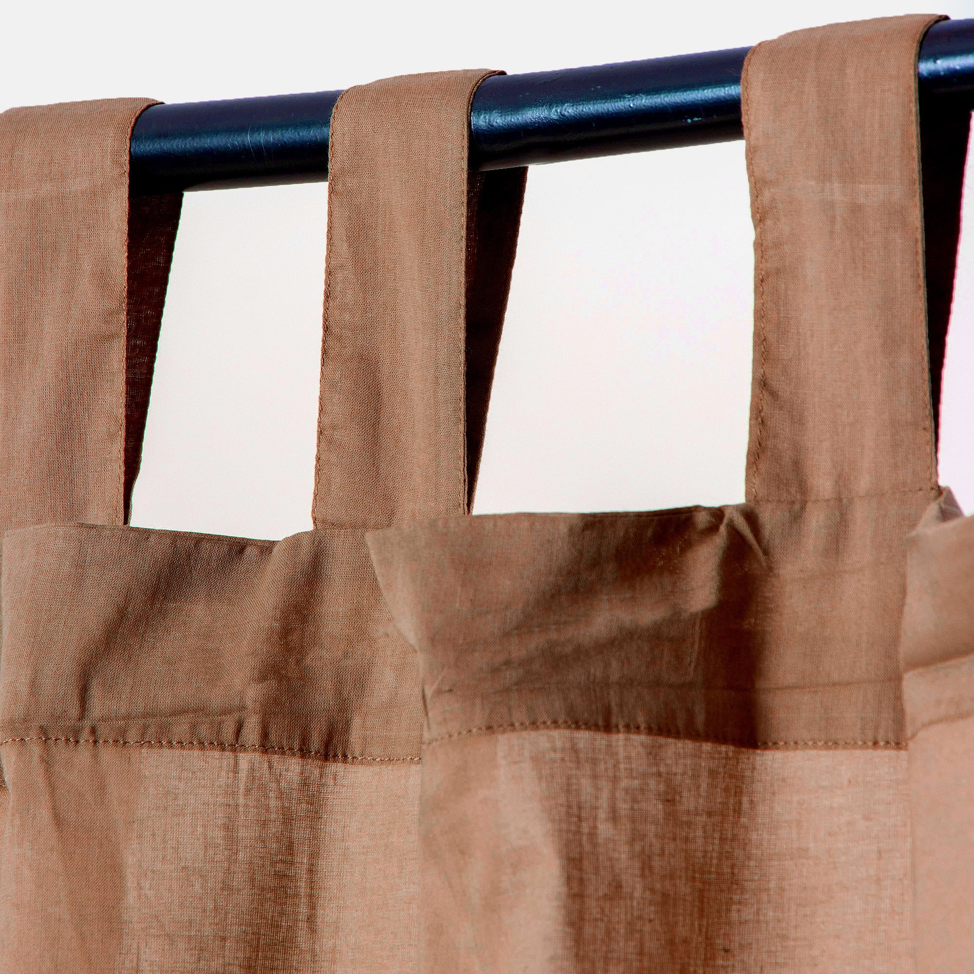 Dark Brown Organic Cotton Curtains For Bedroom