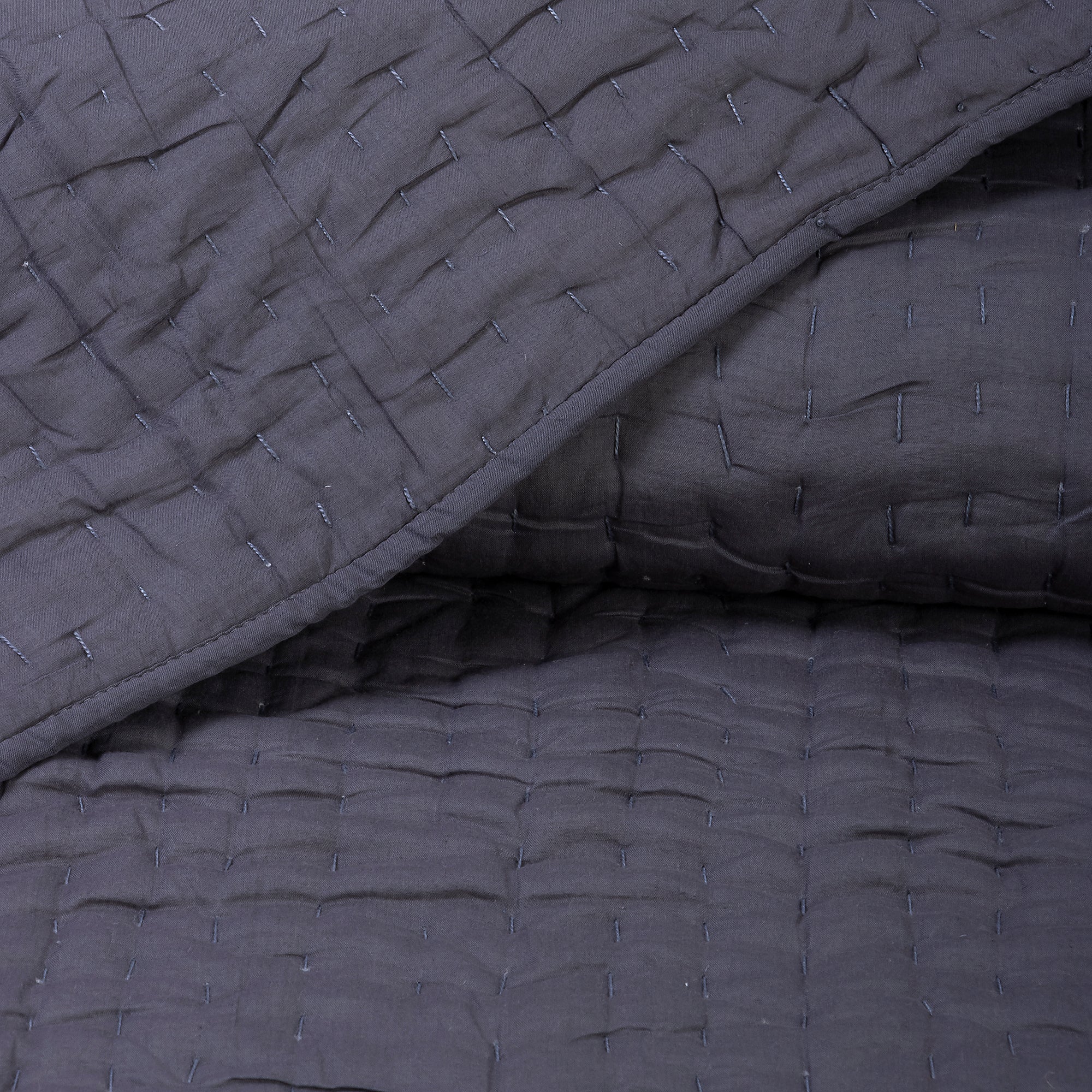 Grey Rajasthani Cotton Quilt( Blanket) | Kantha Quilt