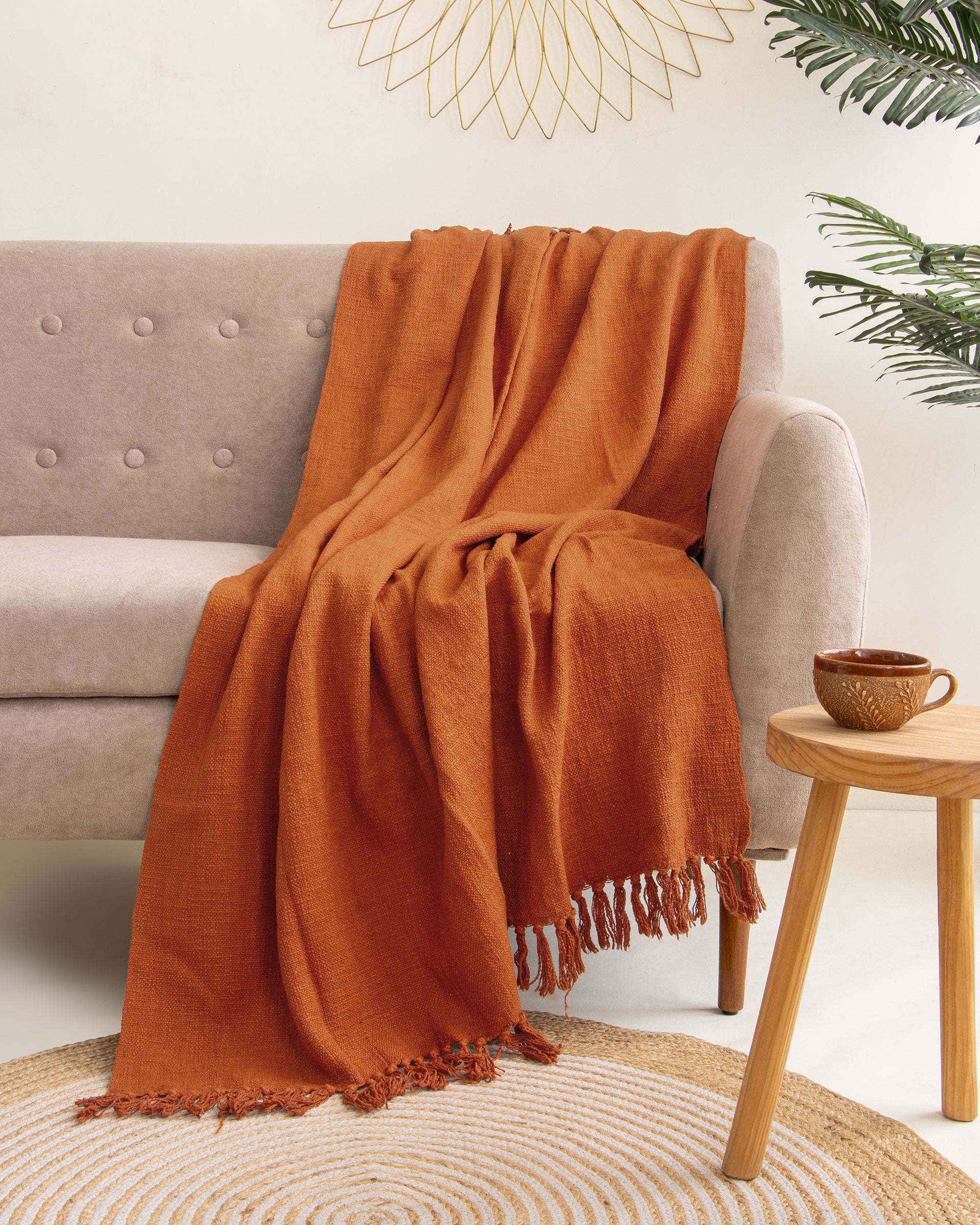 Latest Design Brown Solid Softest Throw Blanket
