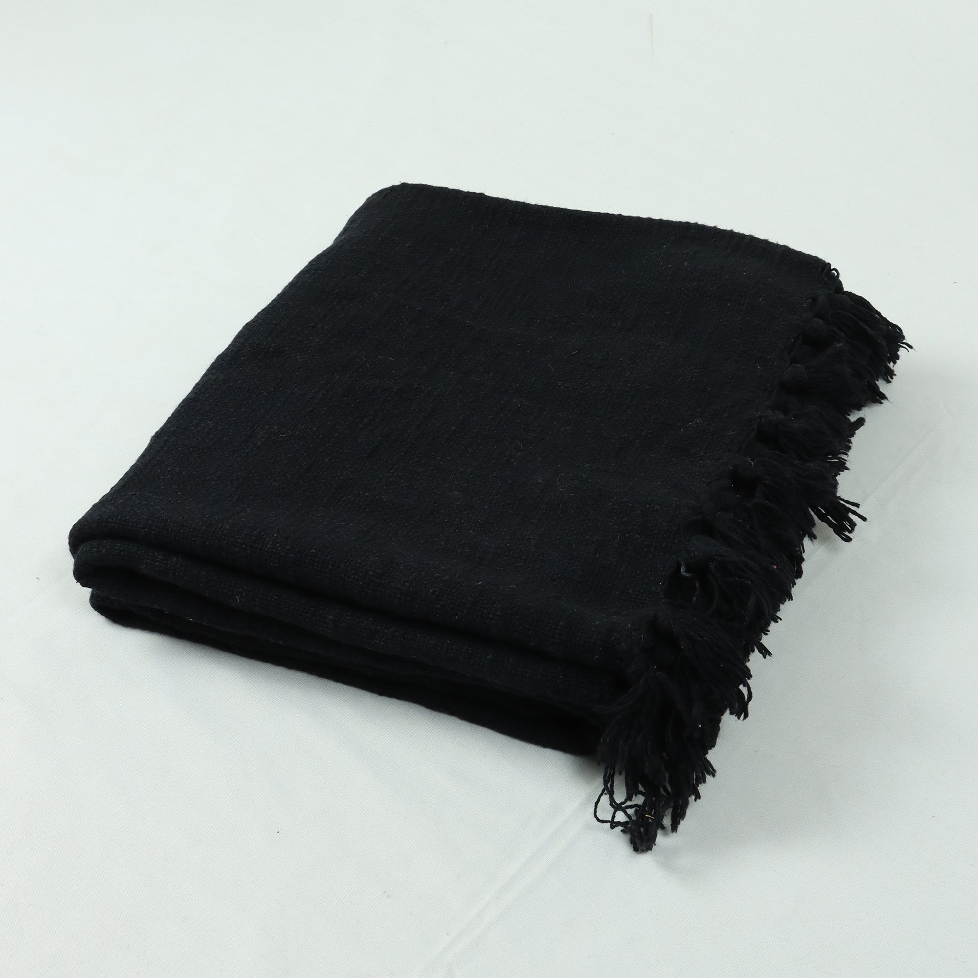 Solid black Soft Cotton Home Decorative Throw Blanket