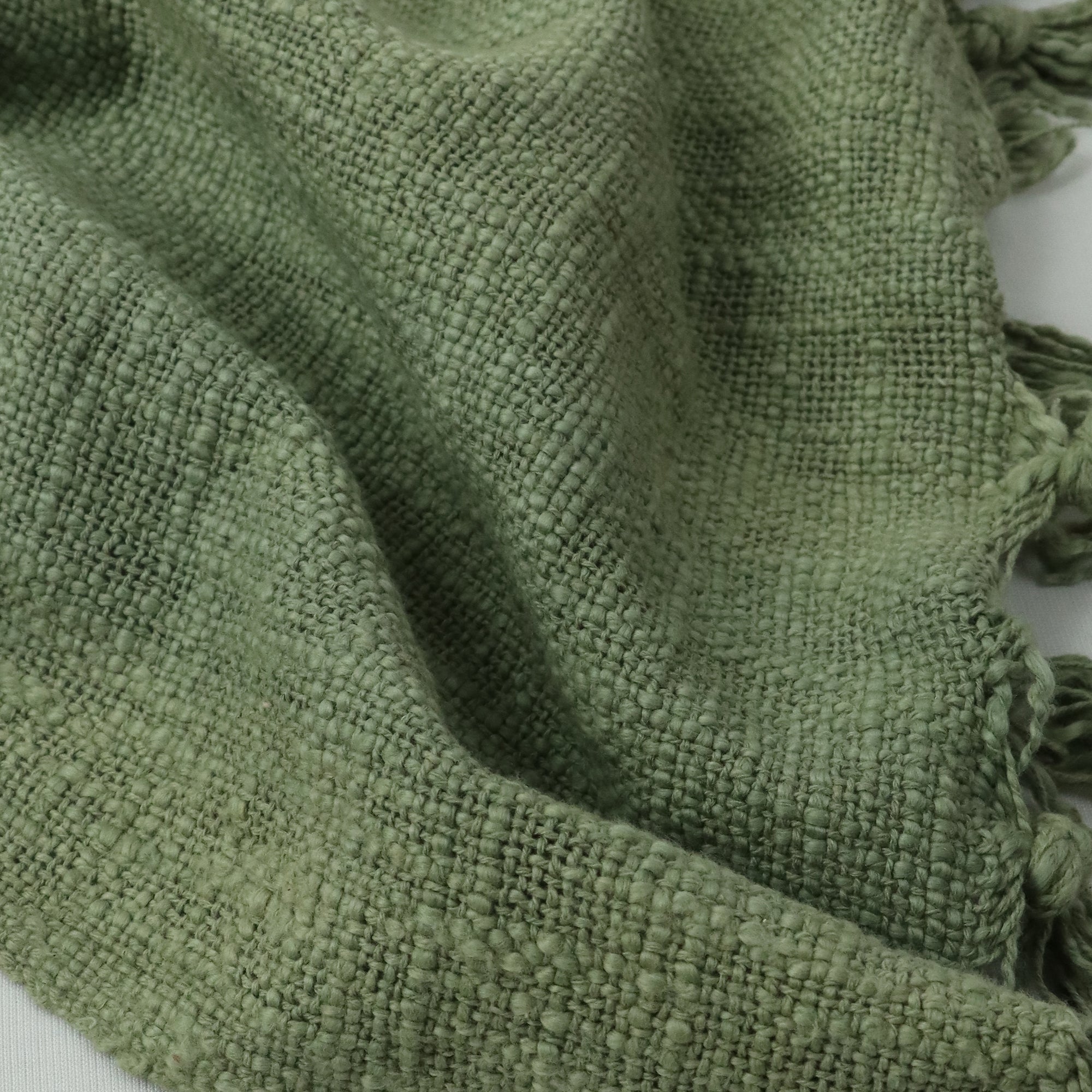 Green Solid Soft Cotton LIving Room Throw Blankets Online