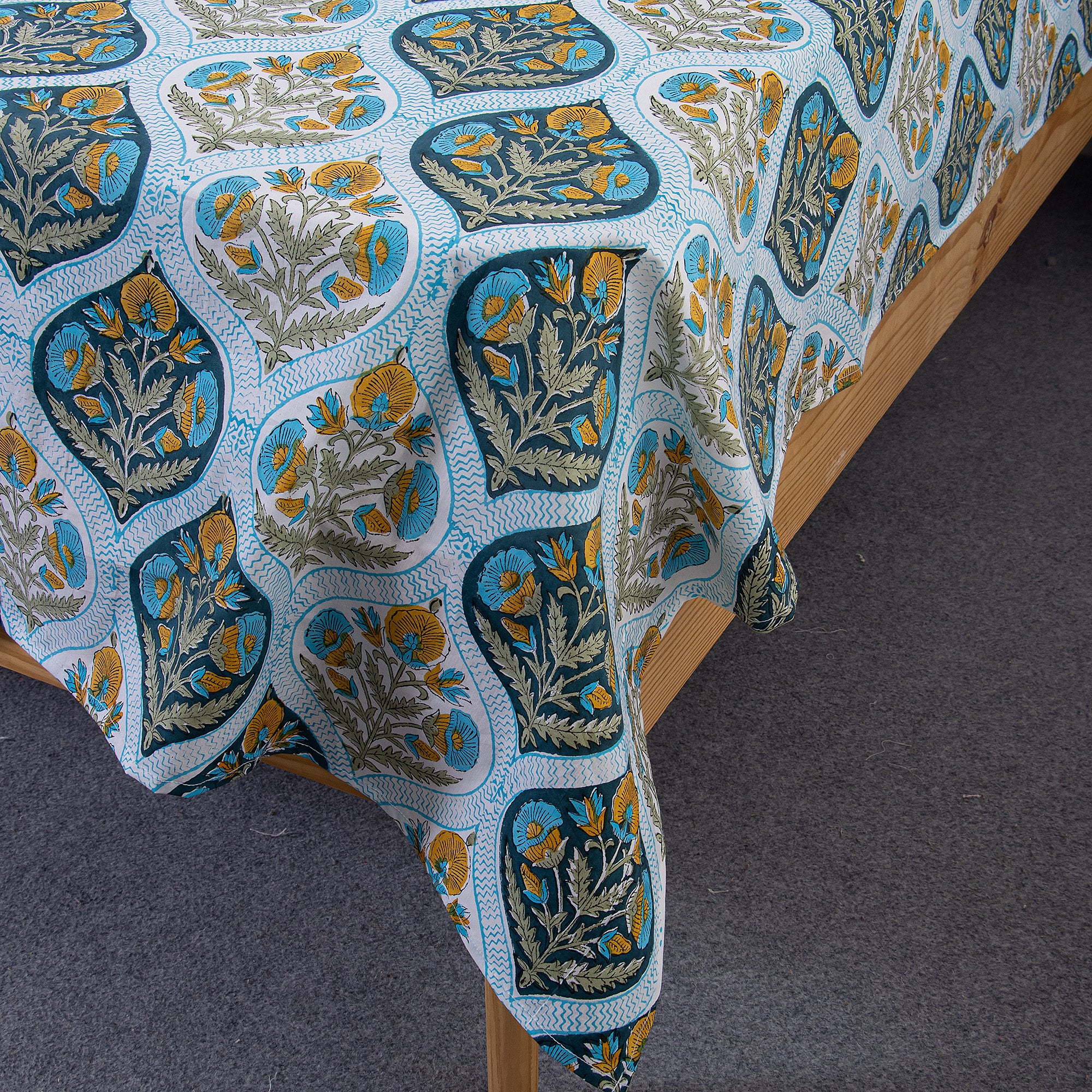 Multicolor Boota Hand Block Print Cotton Bedsheet