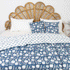 Floral Print Soft Cotton Blue Duvet Cover & Shams