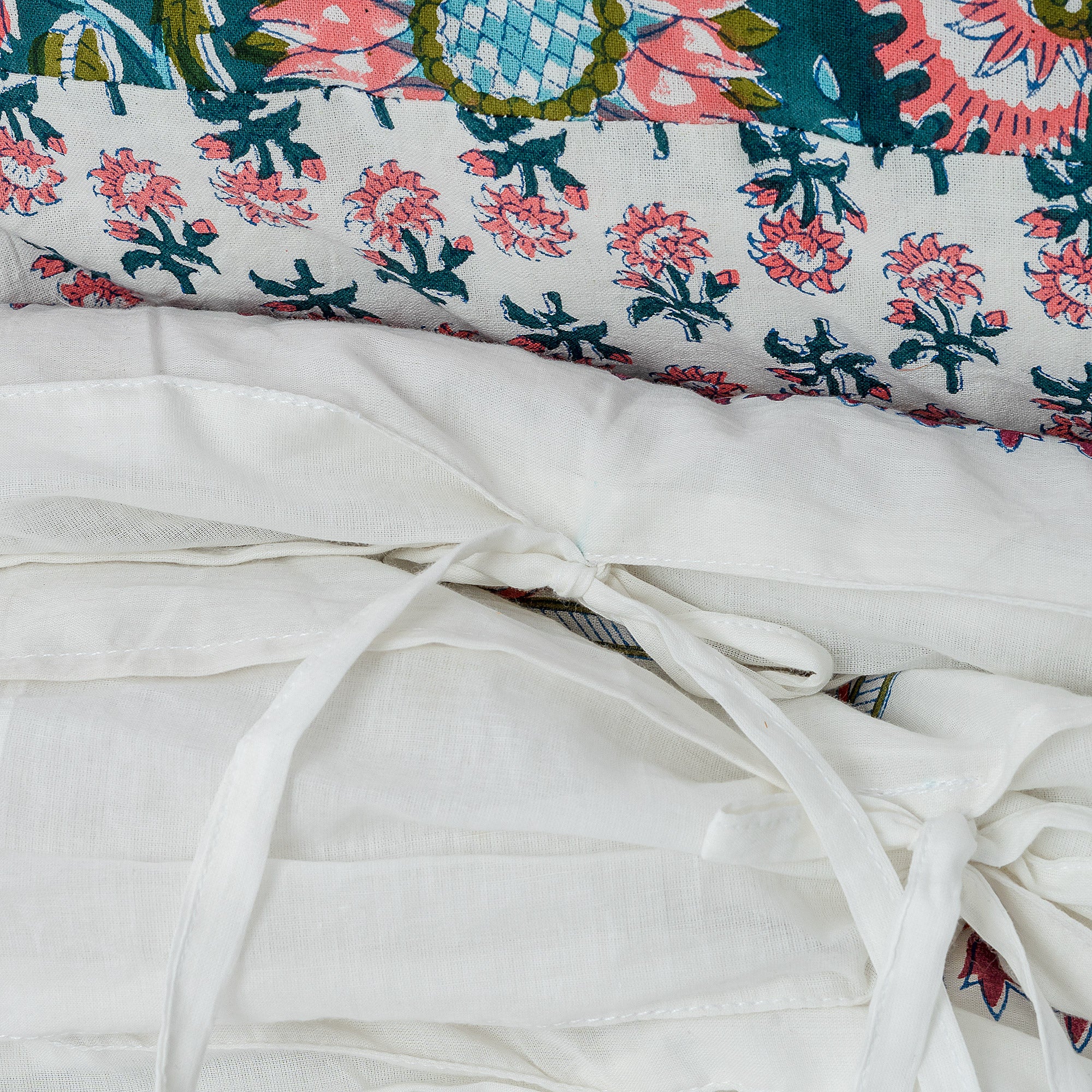 Cotton Floral Green Duvet Cover & Pillow Cover