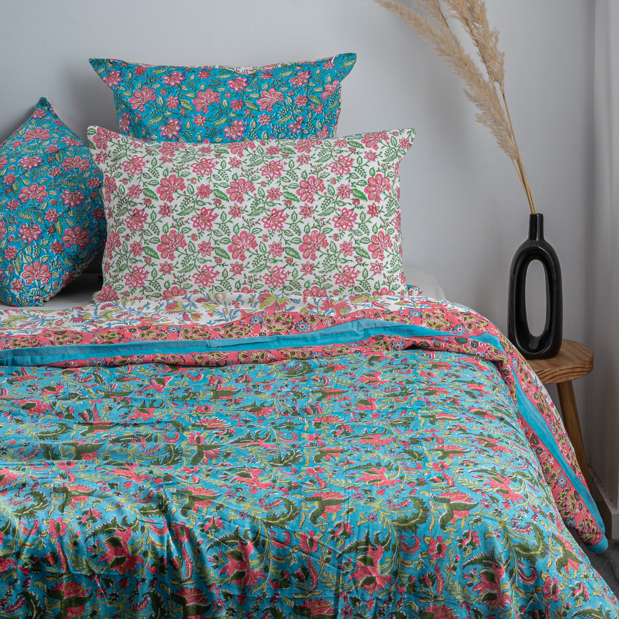 Sky Blue Blanket Cover Double Bed & Pillow Cover Set