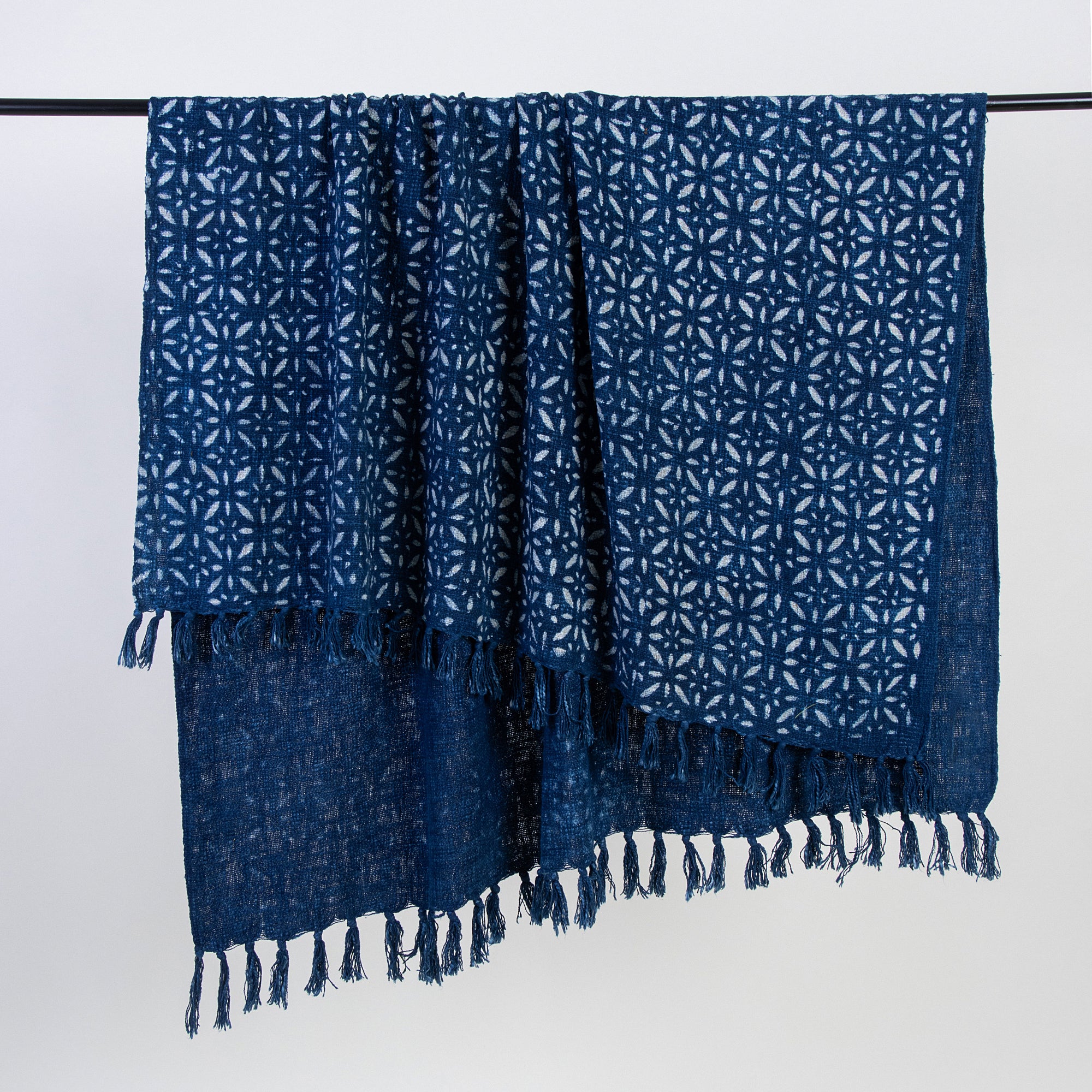 Stylish Sofa Indigo Cotton Outdoor Throw Blanket For Living Room