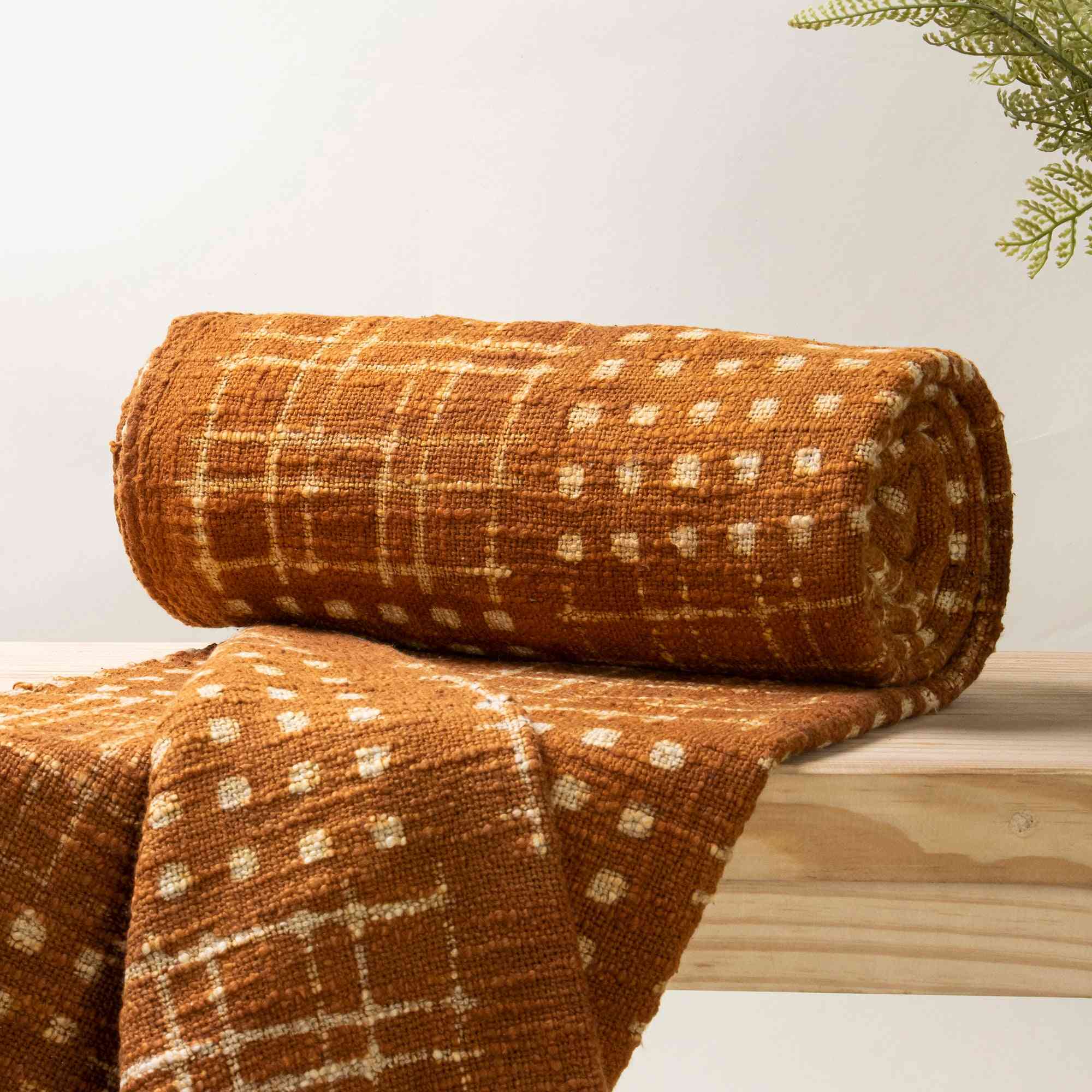 Cotton Throw Blanket Mud Cloth Hand Woven Cloth Online