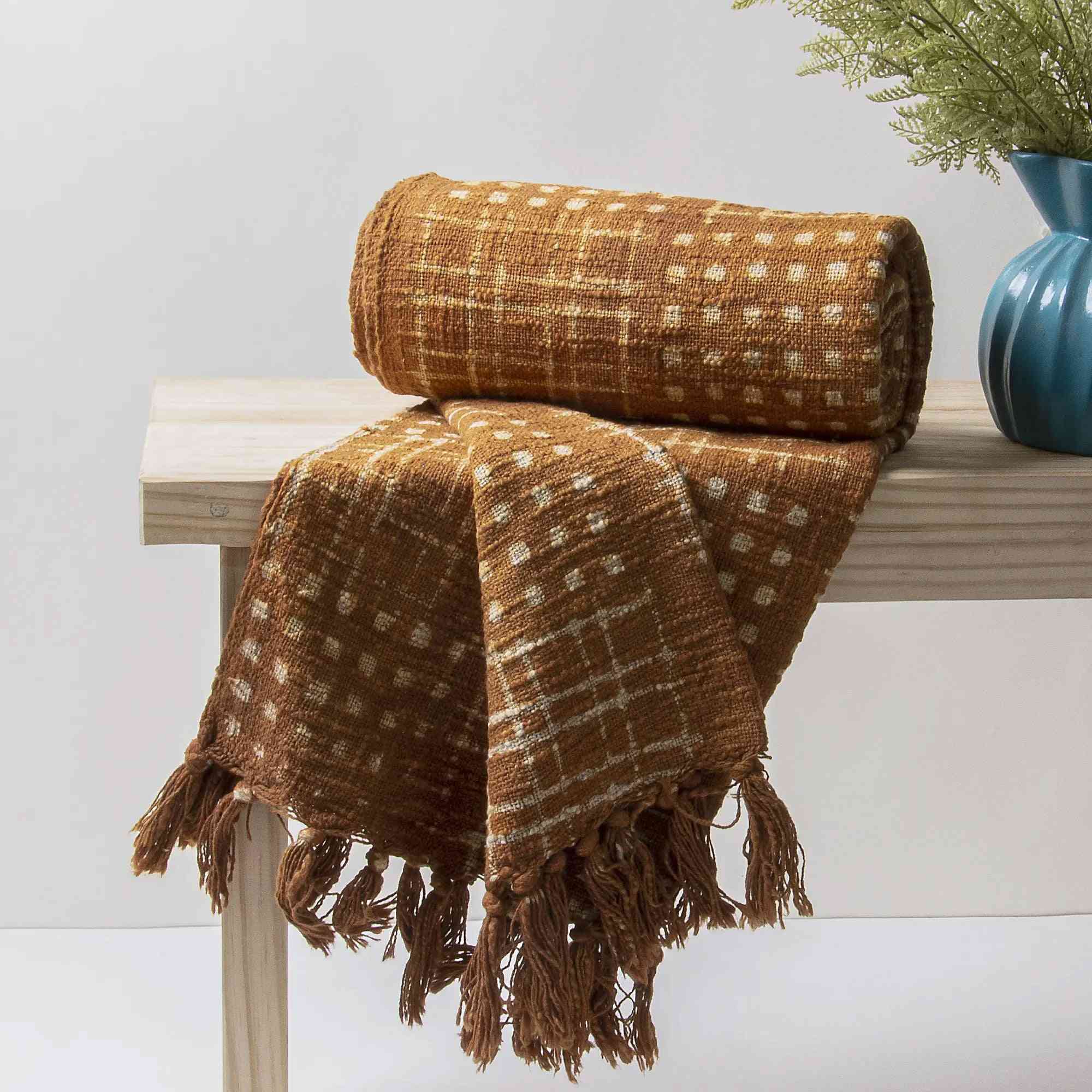 Cotton Throw Blanket Mud Cloth Hand Woven Cloth Online