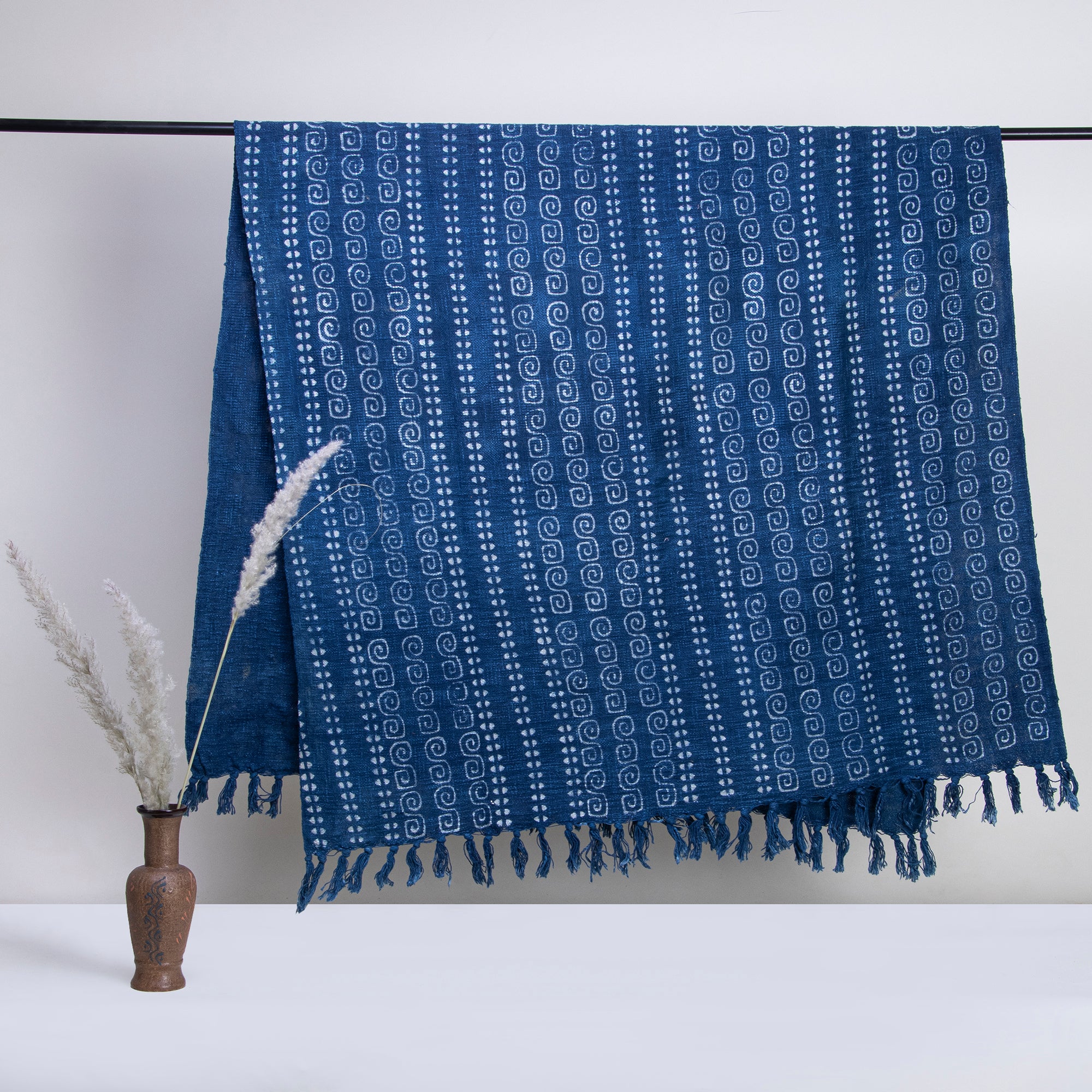 Handmade indigo Blue Color Pure Cotton Sofa Throw For Home Decor