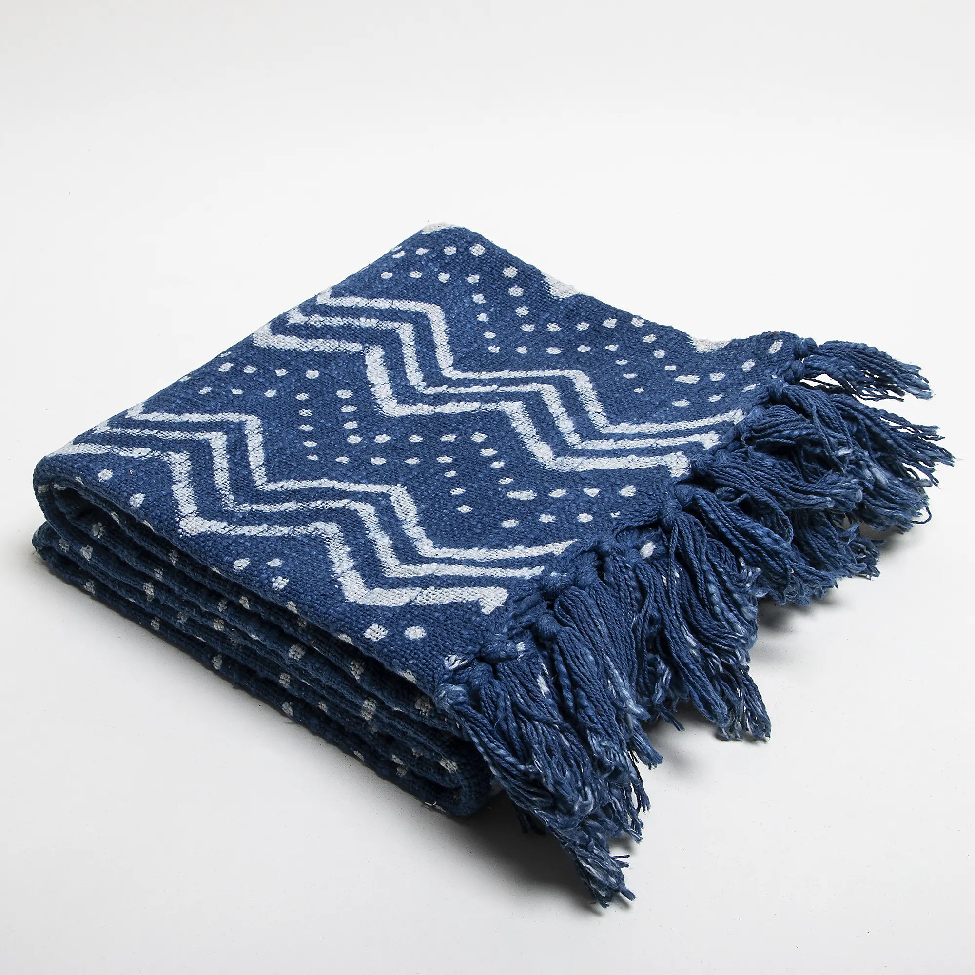Blue Handmade Cotton Throw Blanket Online