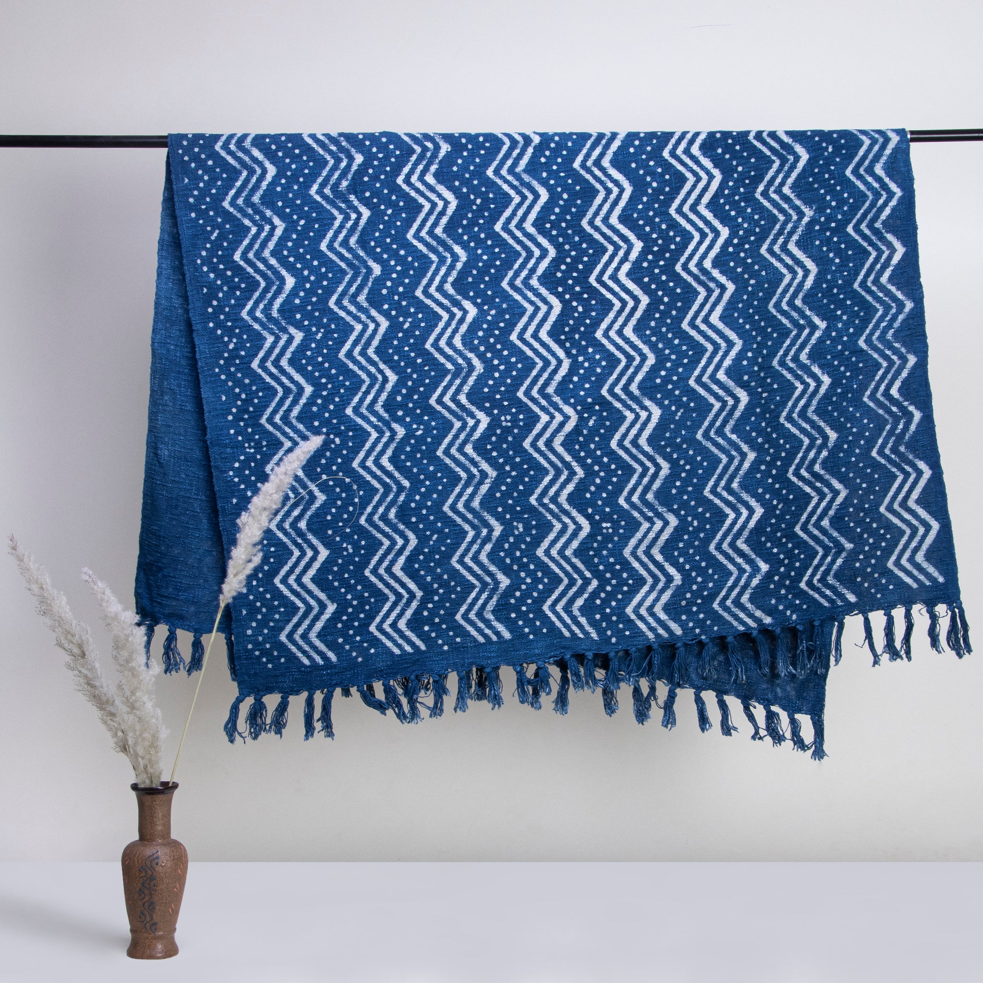 Blue Handmade Cotton Throw Blanket Online