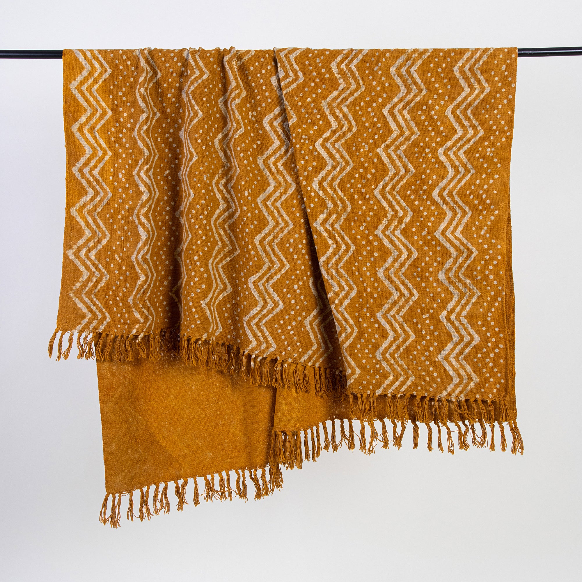 Yellow Handmade Cotton Sofa Modern Throw Blanket Online