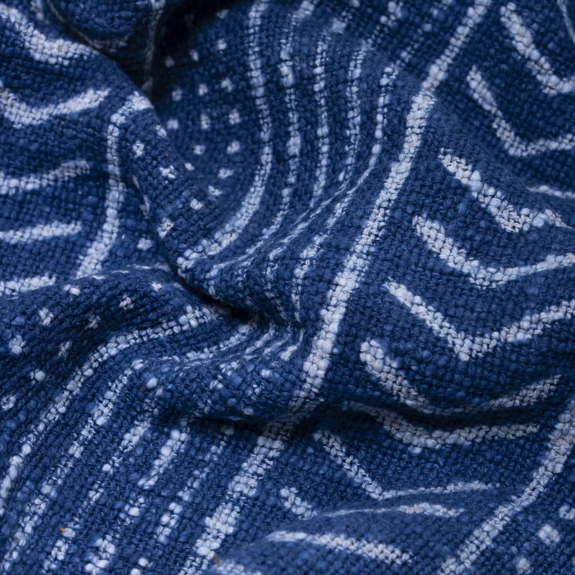 Blue Hand Block Printed Pure Cotton Throw Blankets for Couch