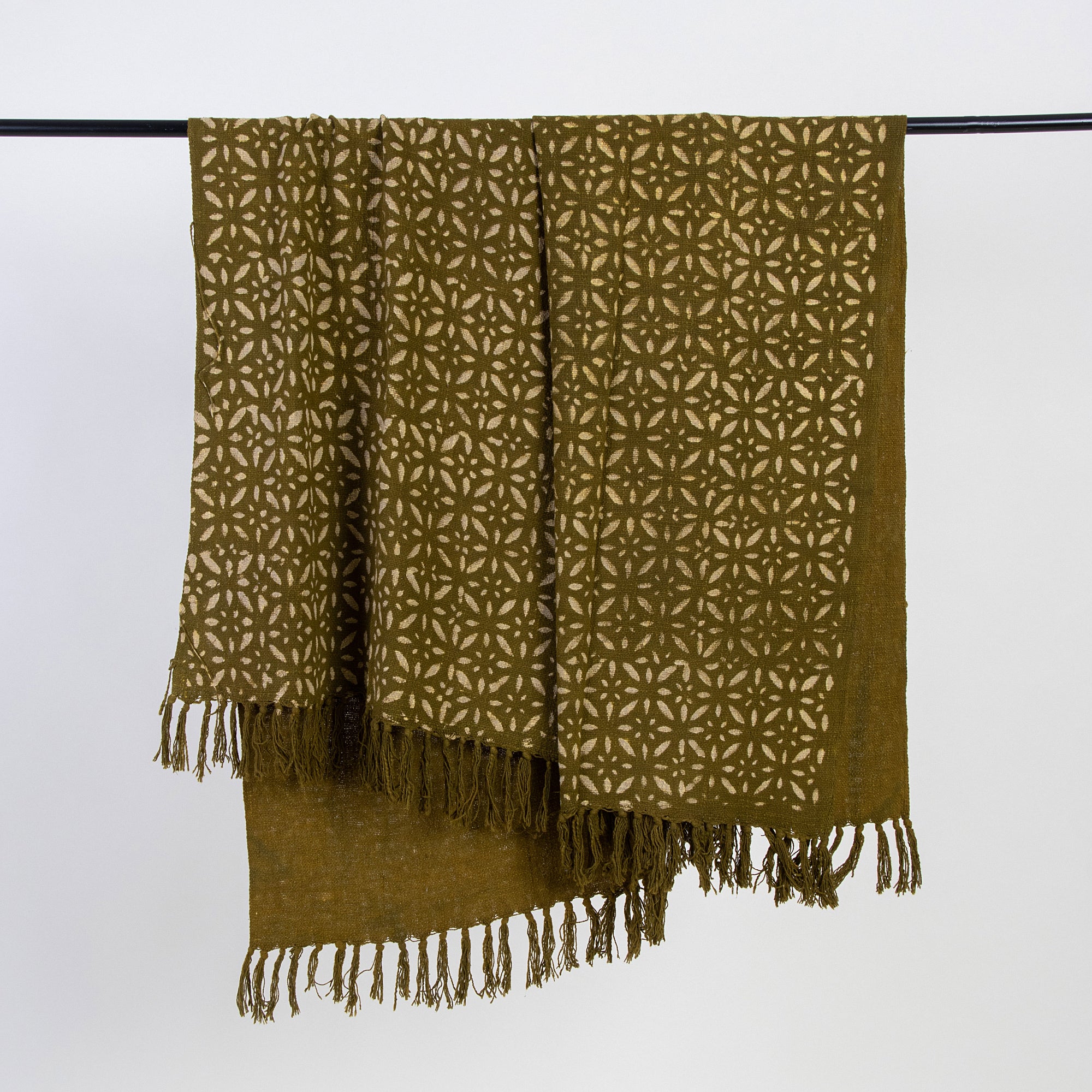 Pure Cotton Green Best Size Throw Blanket For Home Decor Online