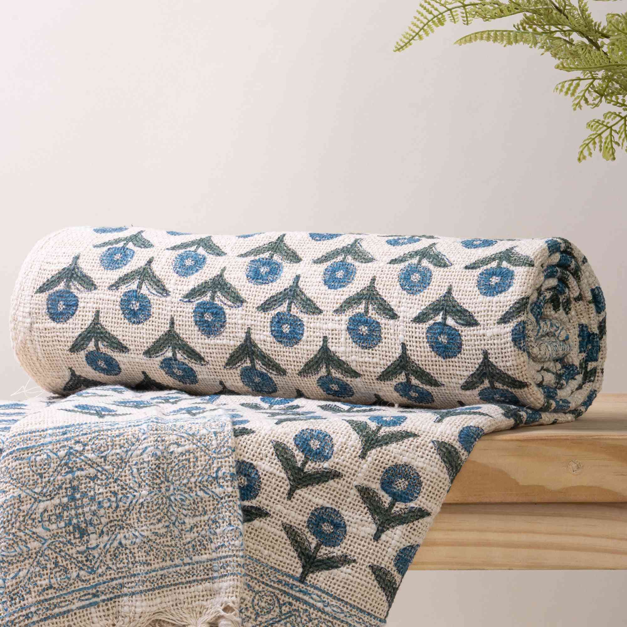 Floral Booti Handmade Blankets And Throws For Couch