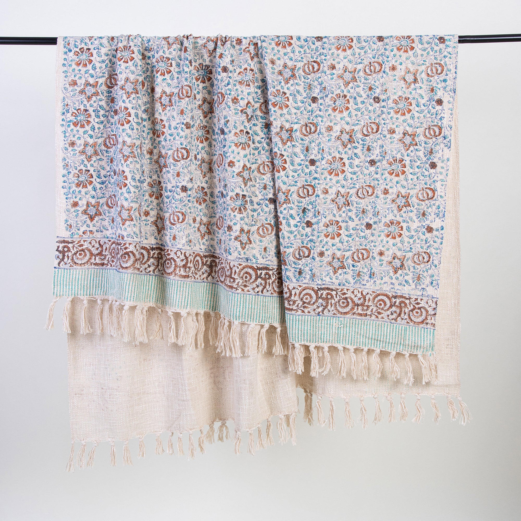 Decorative Red Floral Indian Hand Block Printed Pure Cotton Throw Blankets