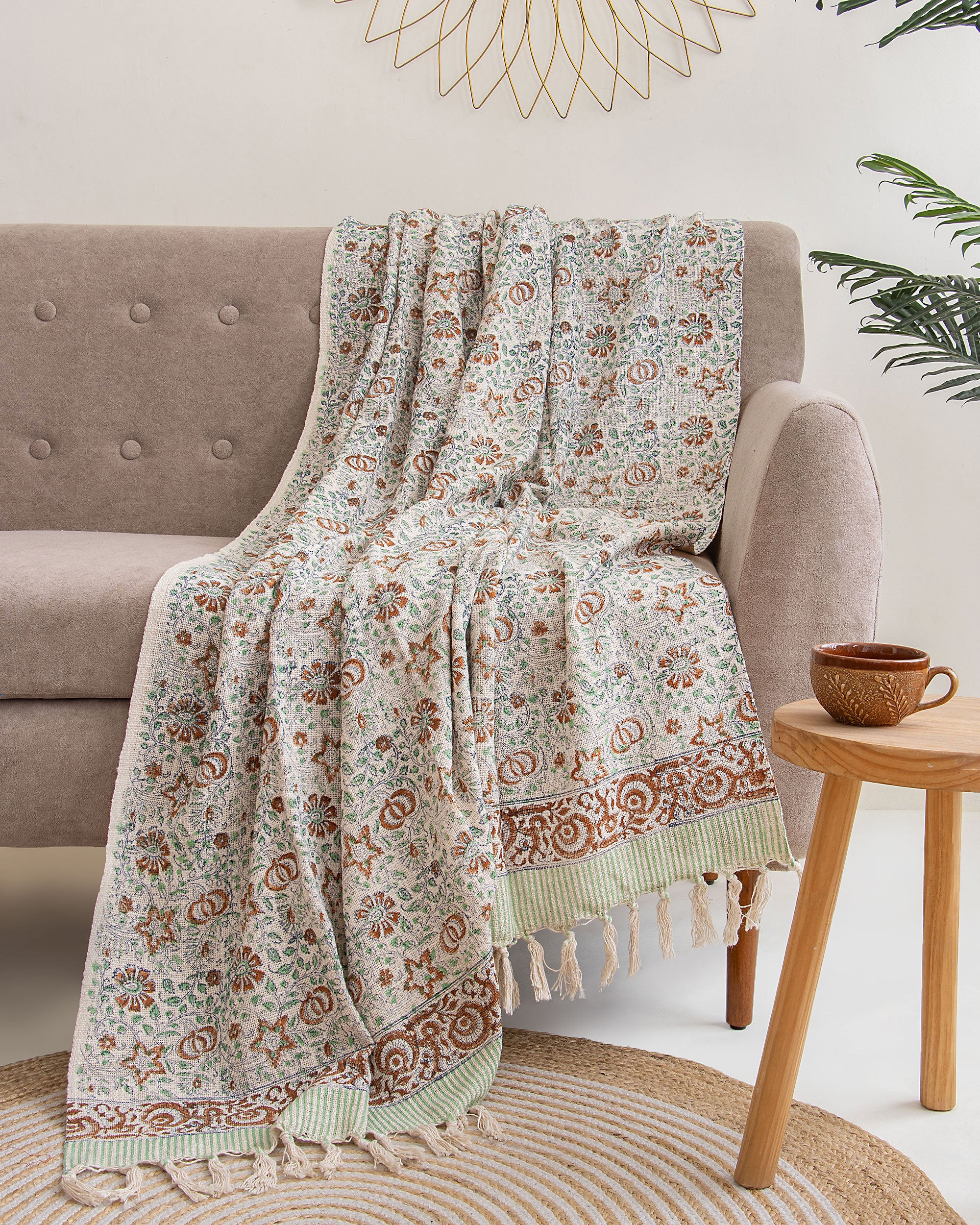 Soft Cotton Home Decorative Hand Loom Throw Blanket