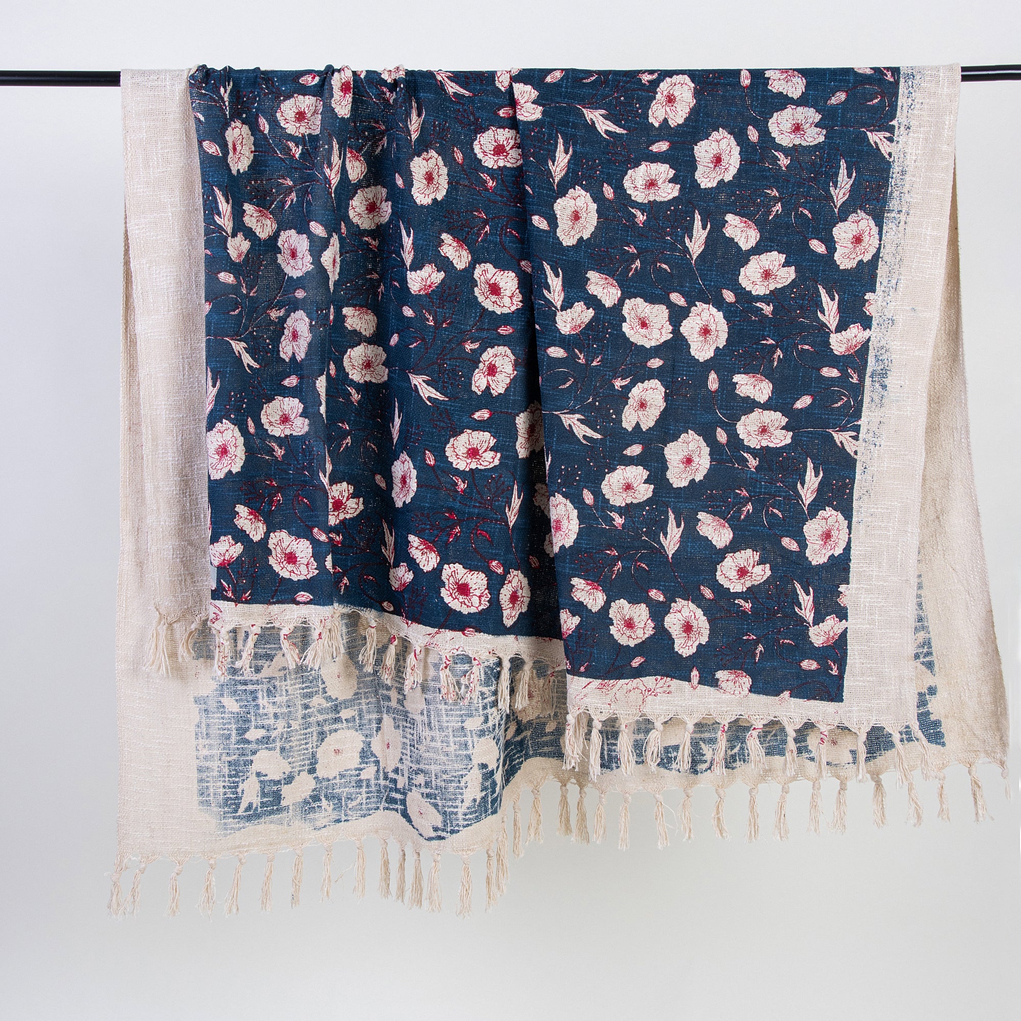 Blue Modern Throw Blanket Soft Cotton Online in India