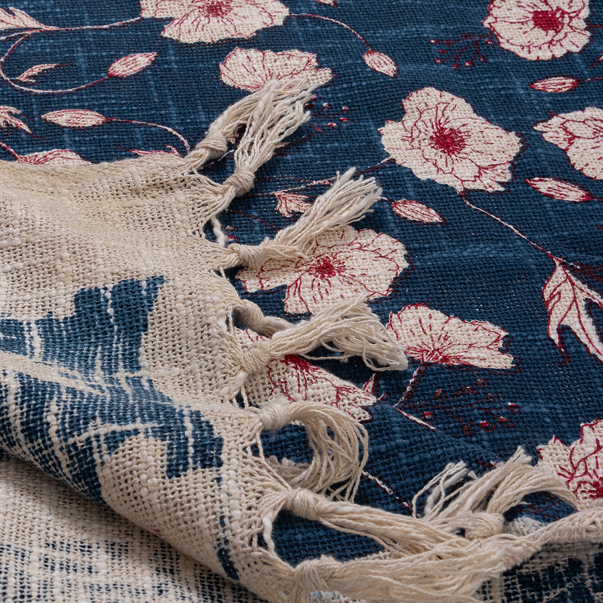 Blue Modern Throw Blanket Soft Cotton Online in India