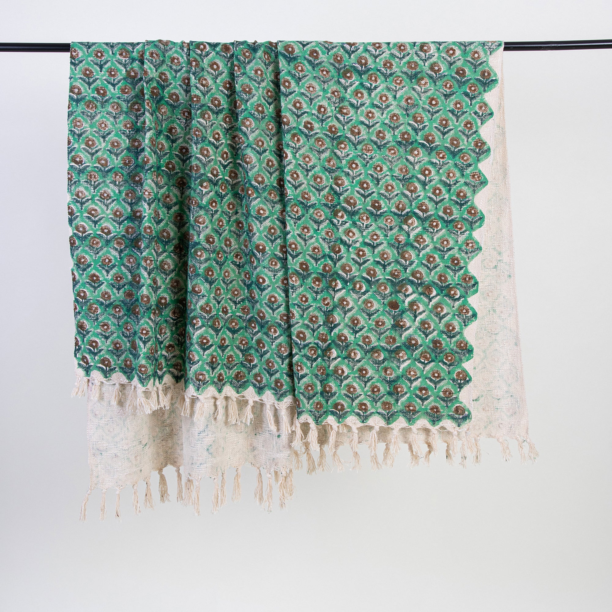 Newly Green Floral Bed Throw Blanket