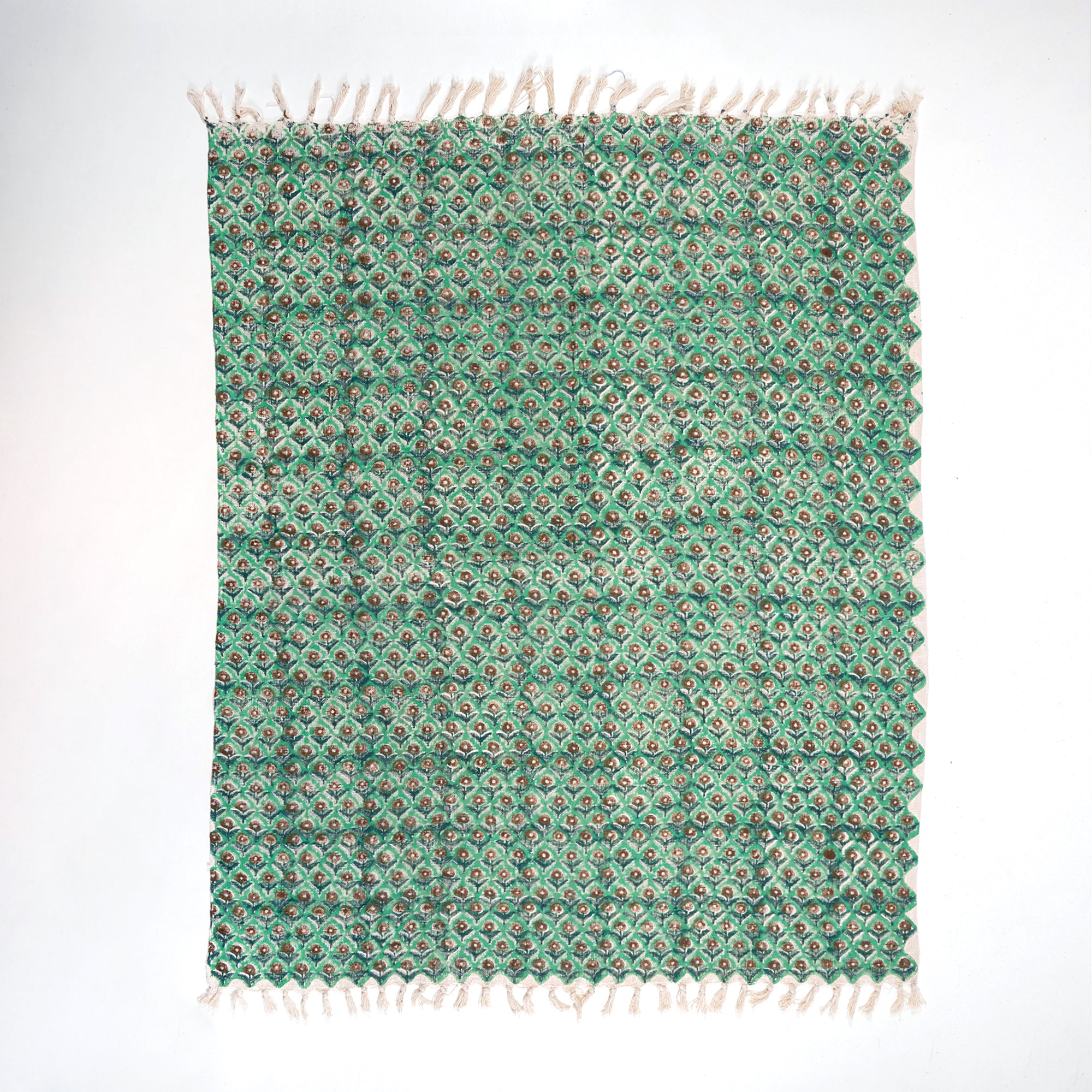 Newly Green Floral Bed Throw Blanket