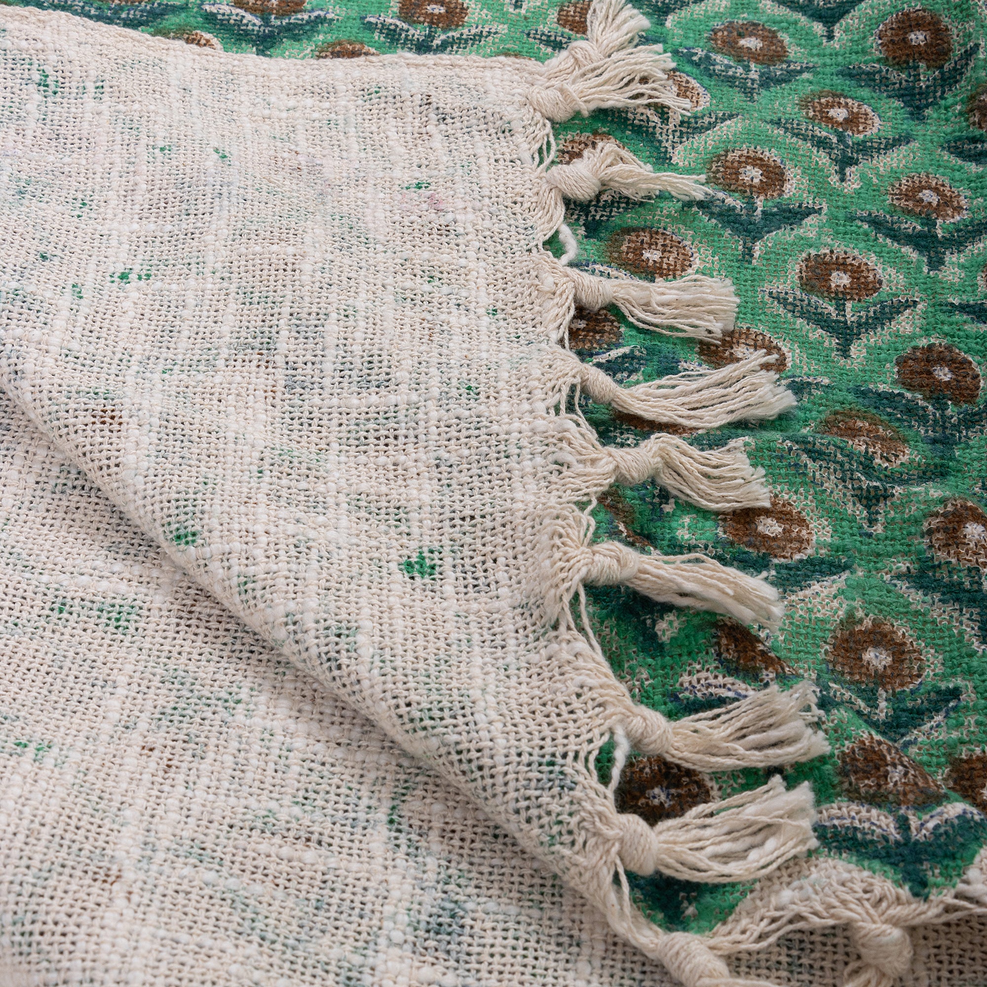 Newly Green Floral Bed Throw Blanket