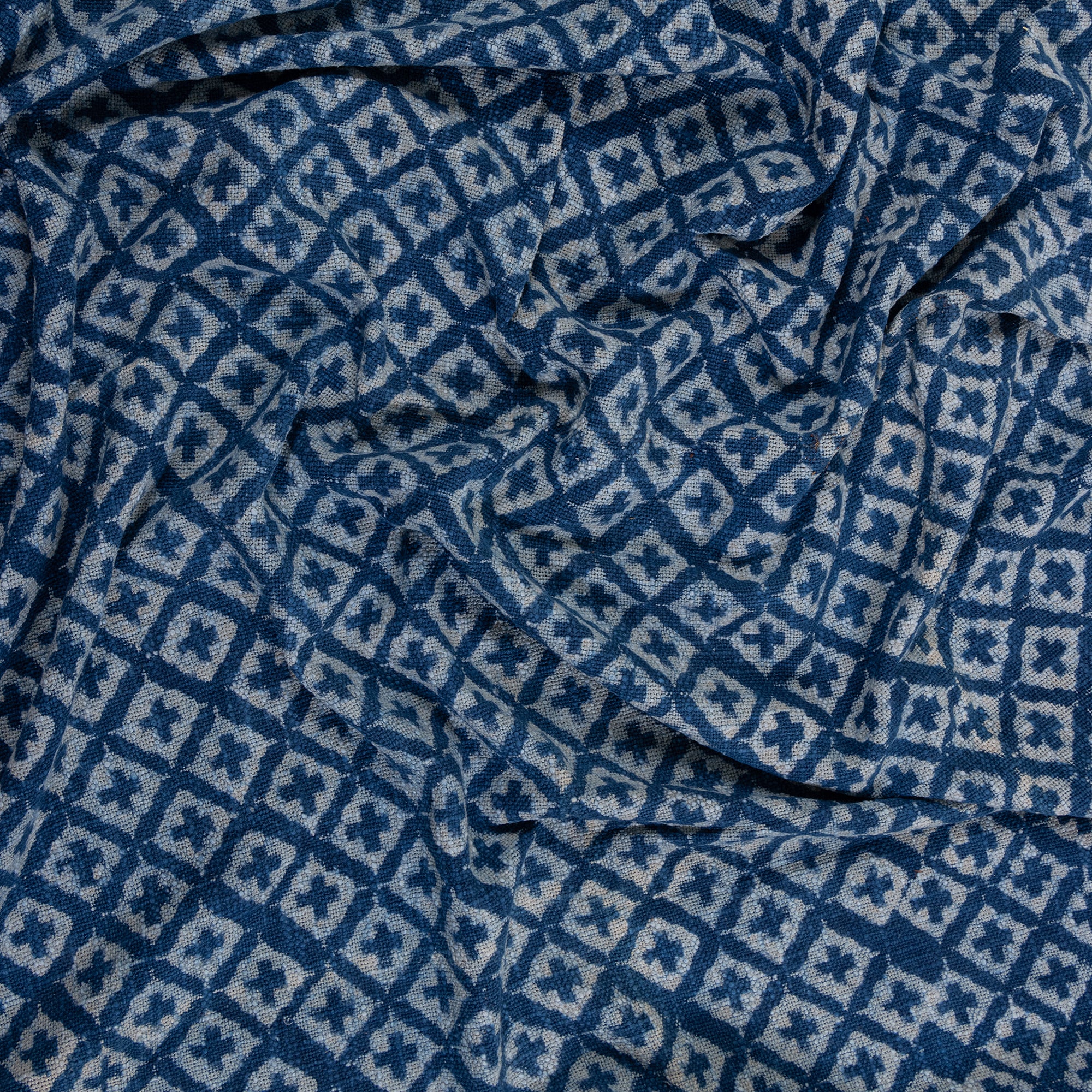 Newly Hand Block Design Blue Throw Blanket For Living Room
