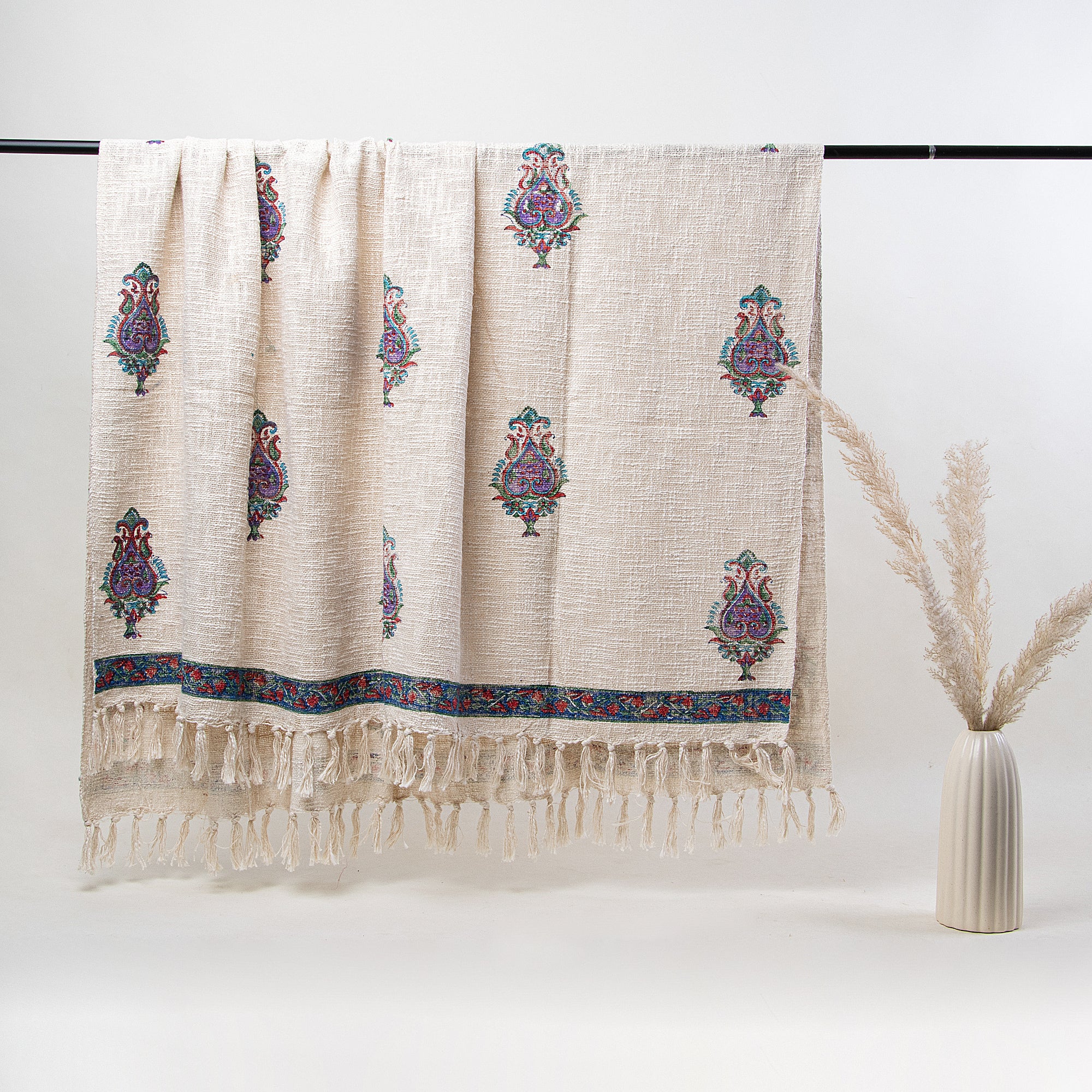 Multicolor Flower Plant Cotton Throw Blanket Online