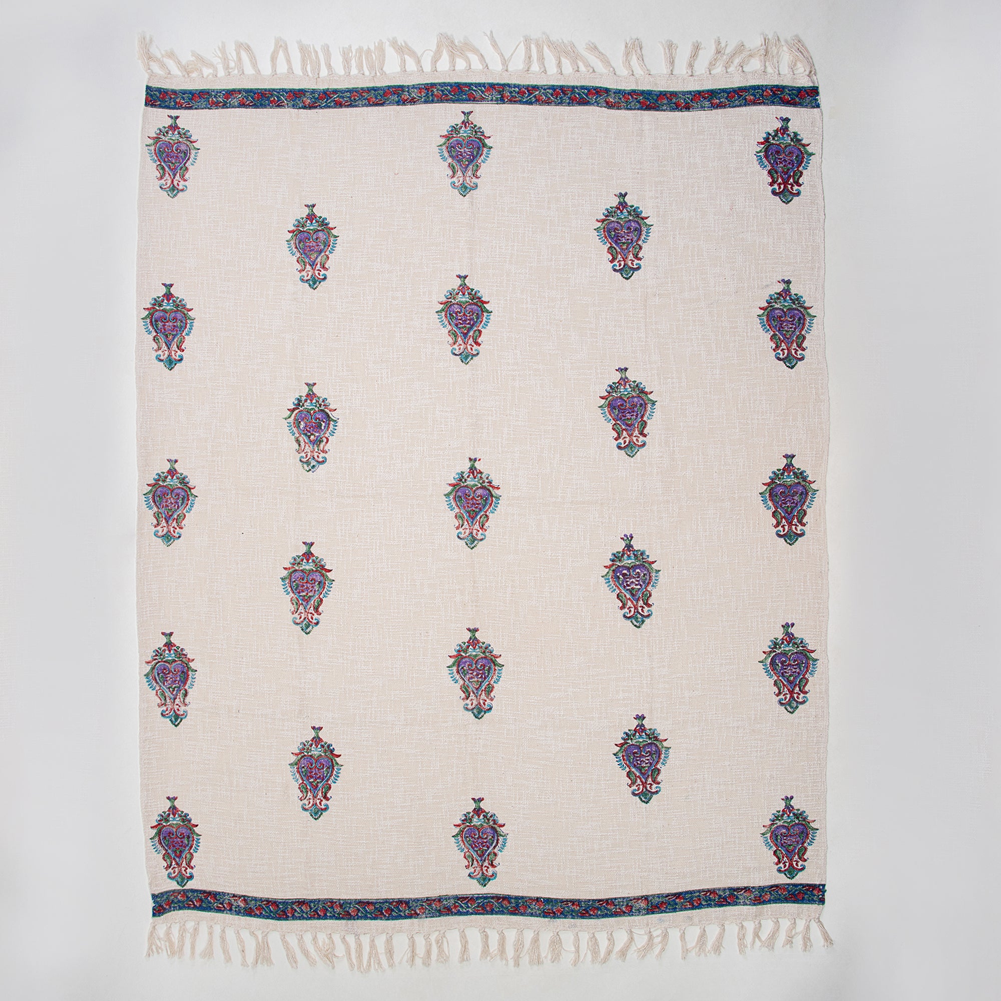 Multicolor Flower Plant Cotton Throw Blanket Online