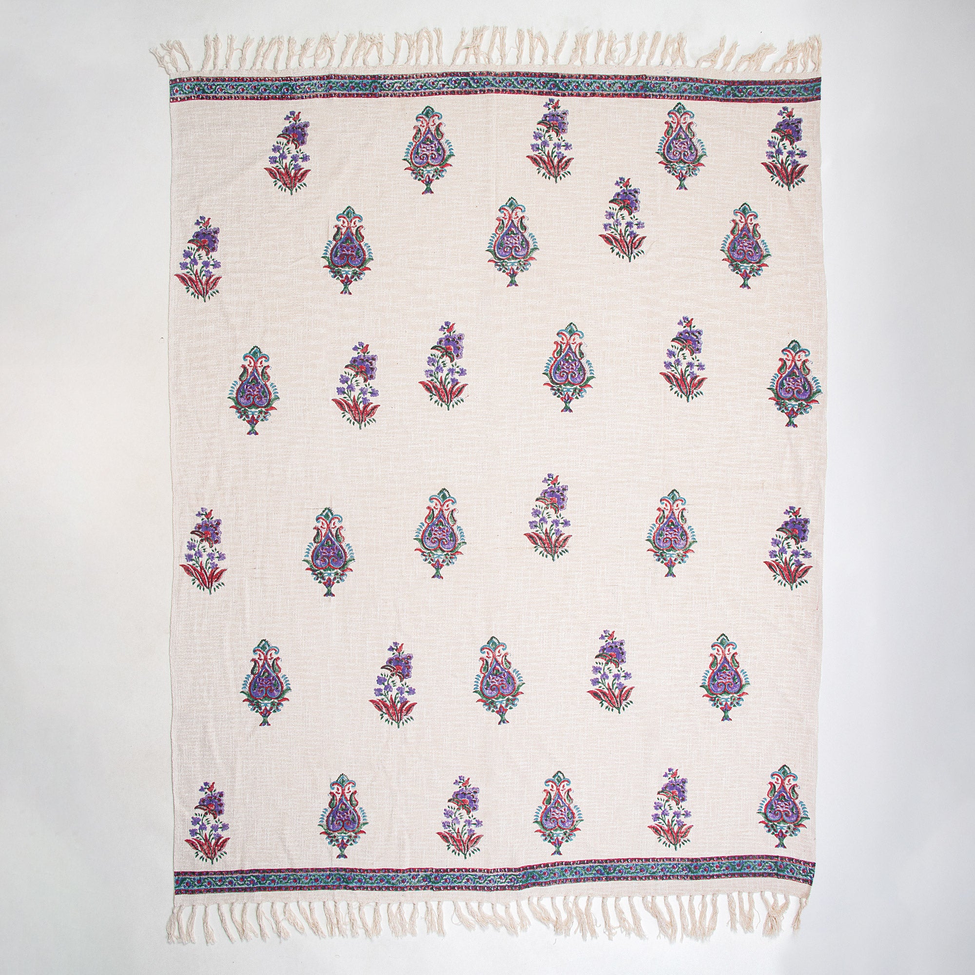 Soft Throw Blanket with Red Purple Flower Plant Print Online
