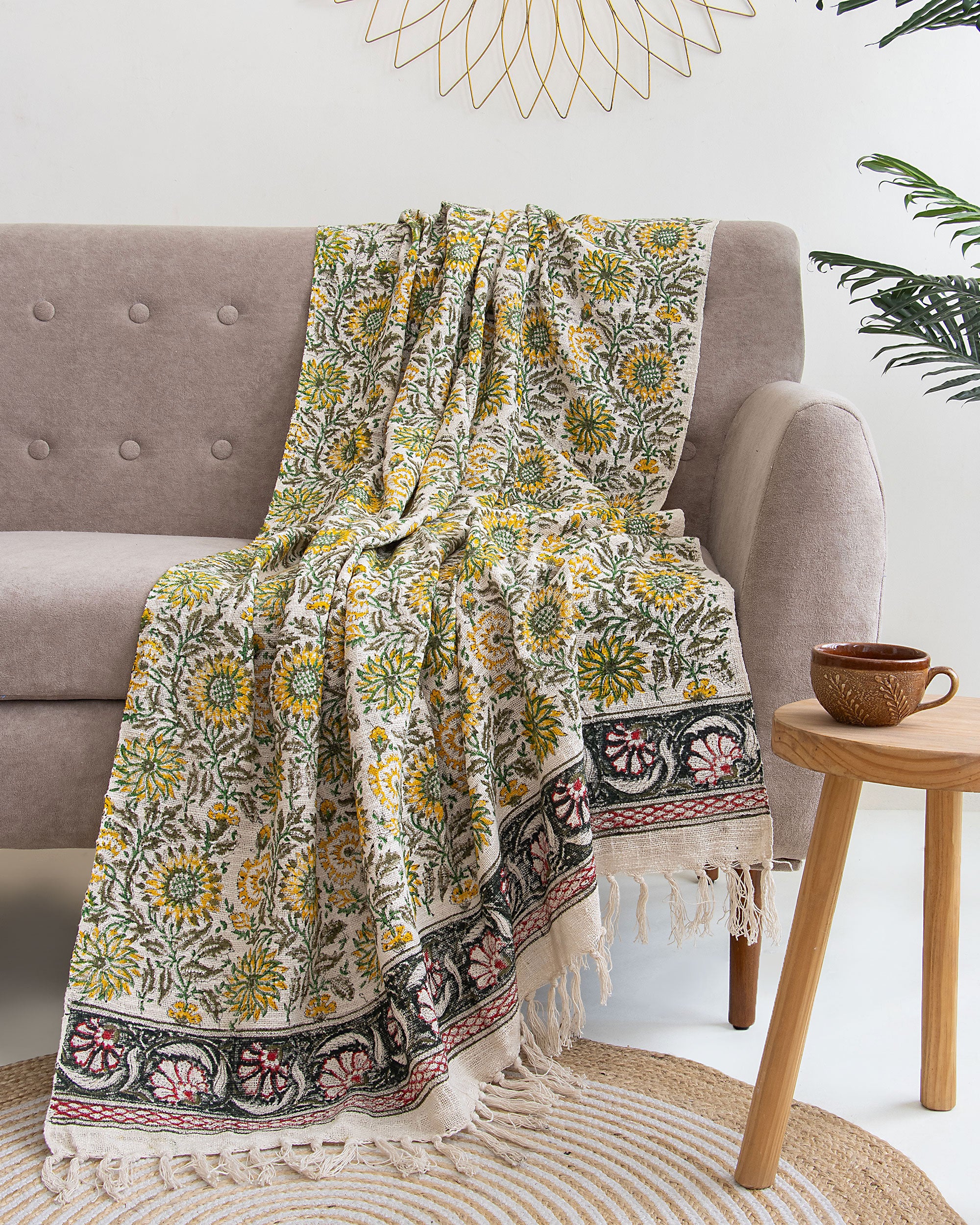 Sunflower Cotton Softest Throw Blanket For Home Decor Online