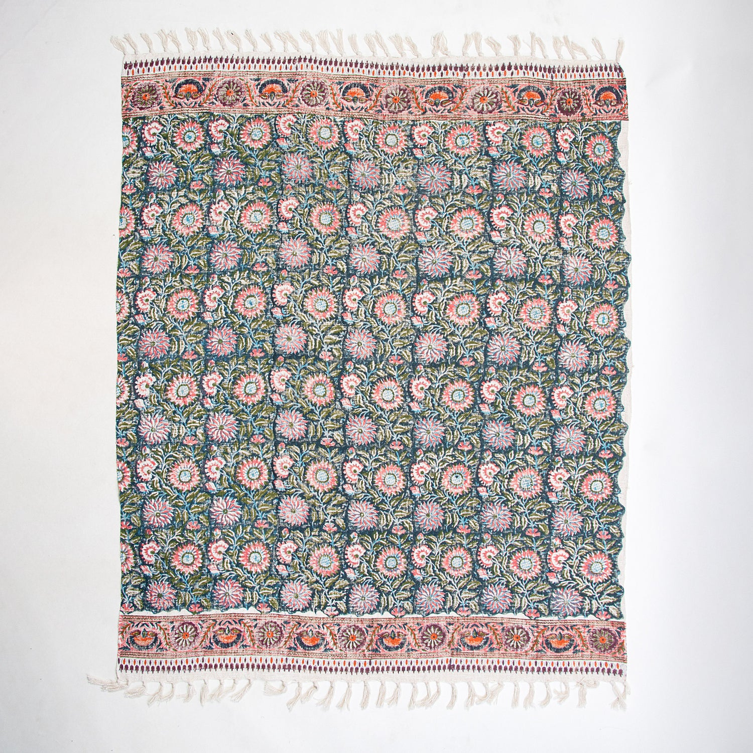 Handmade Sunflower Green Blankets Throw For Home Decor