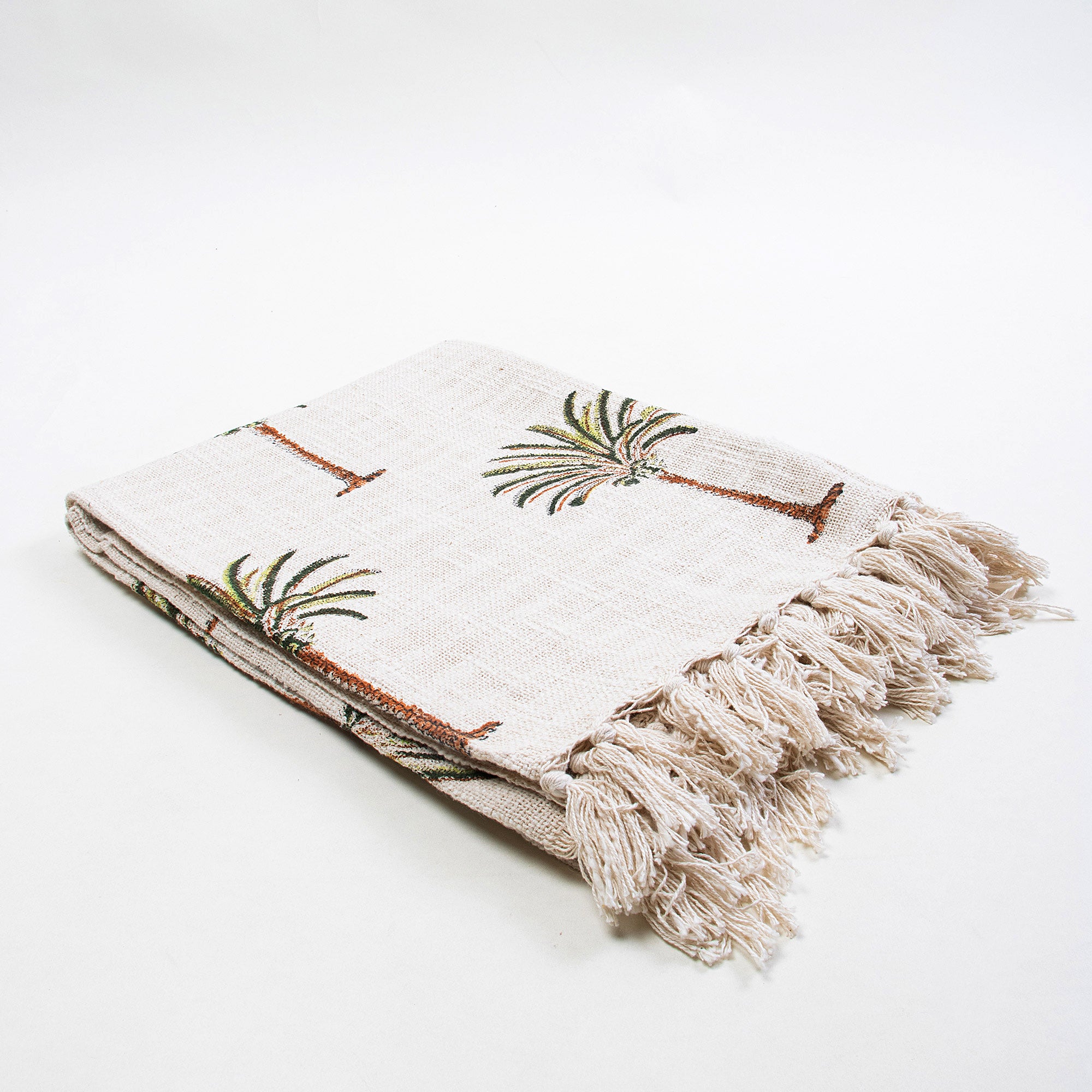 Date Palm Tree Cotton Luxury Throw Blankets For Home Decor