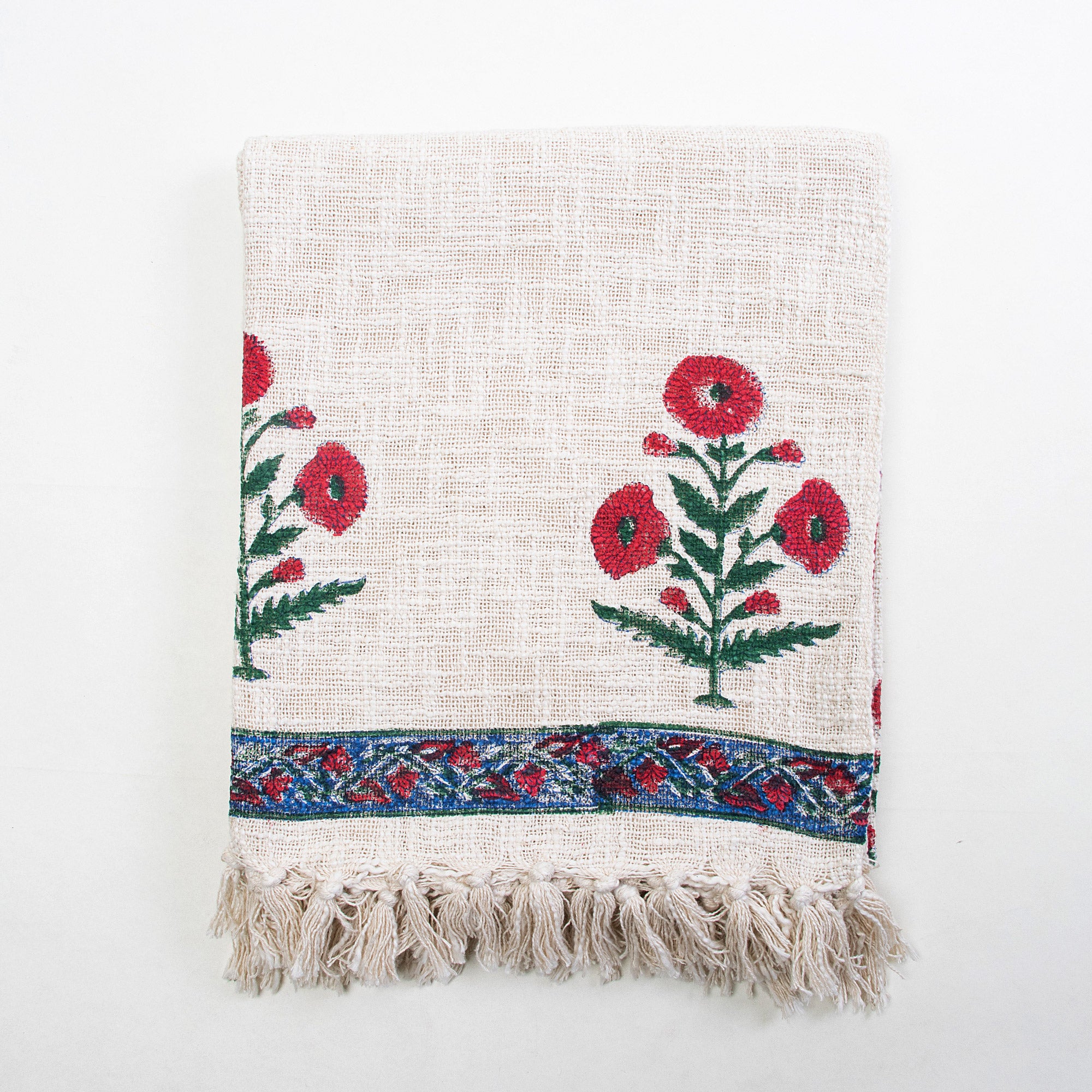 Latest Maroon Marigold Plant Flower Cotton Throws For Sofas