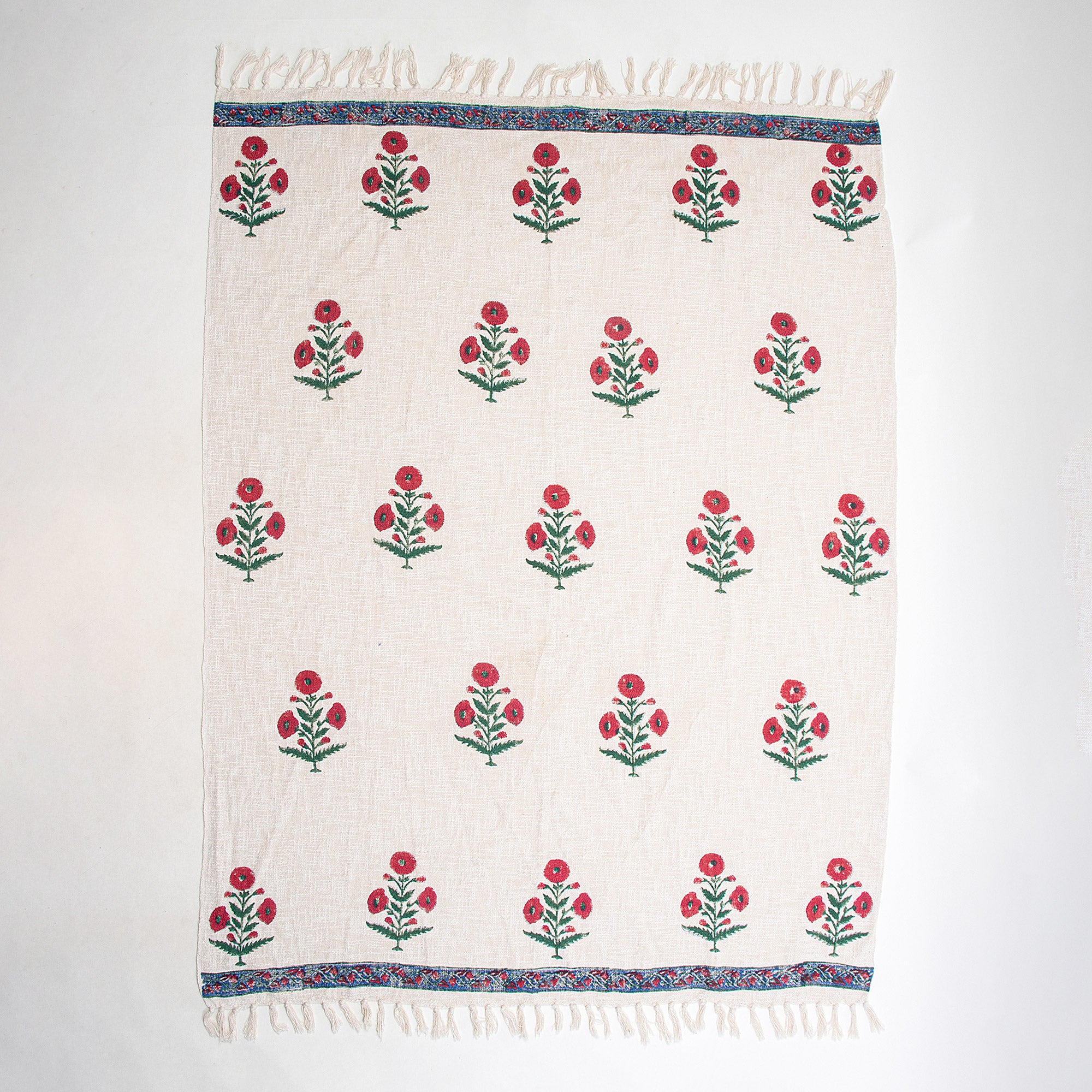 Latest Maroon Marigold Plant Flower Cotton Throws For Sofas