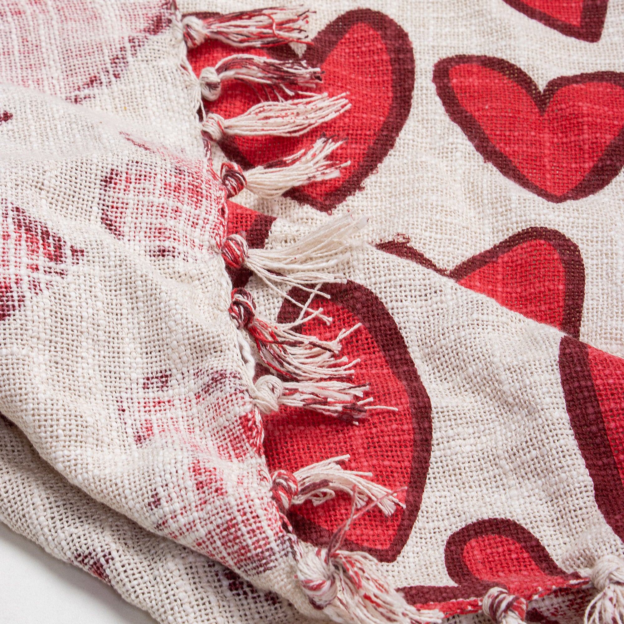 New Red Heart Design Organic Cotton Throw Blanket Online