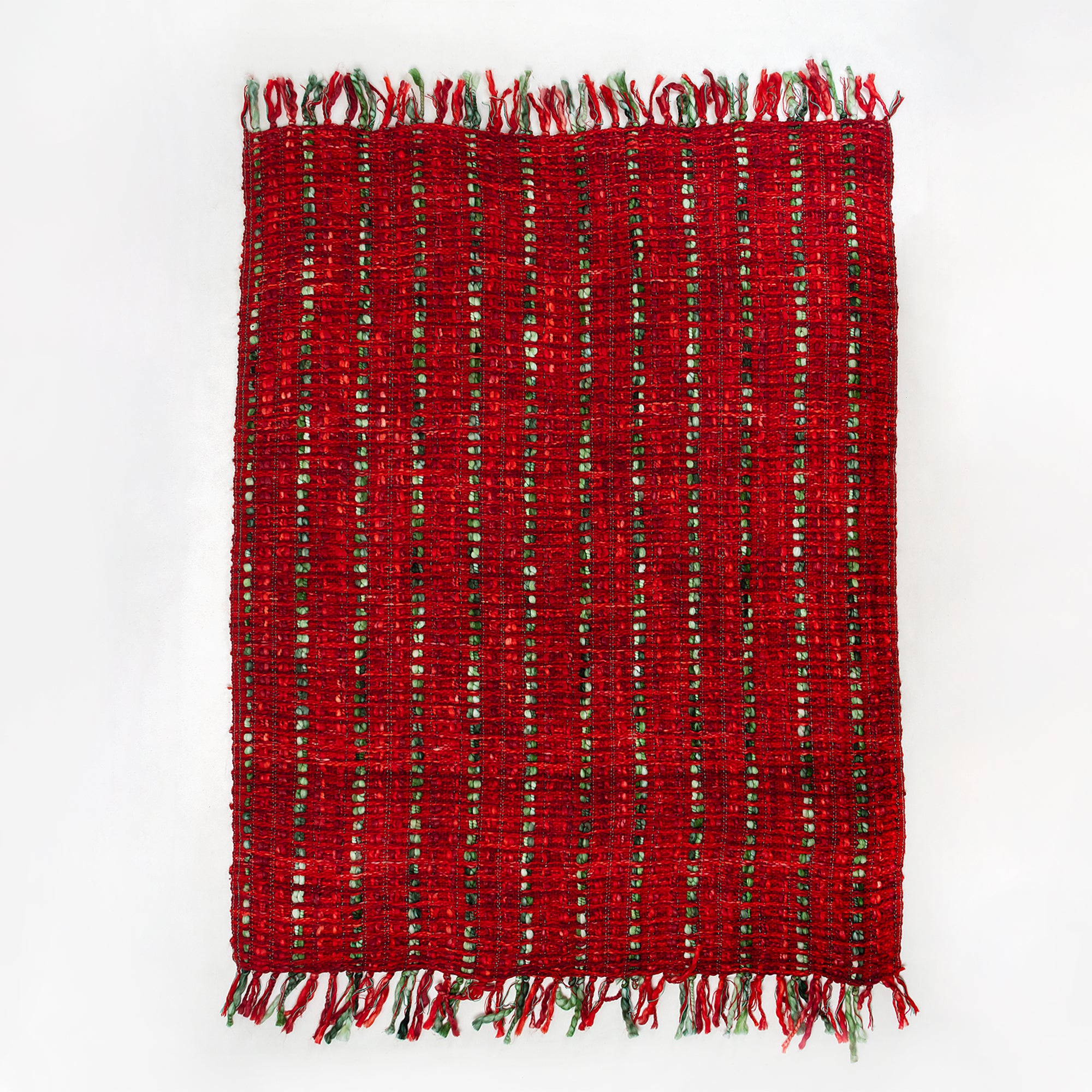 Christmas Red Printed Handmade Cotton Sofa Acrylic Throws Blankets