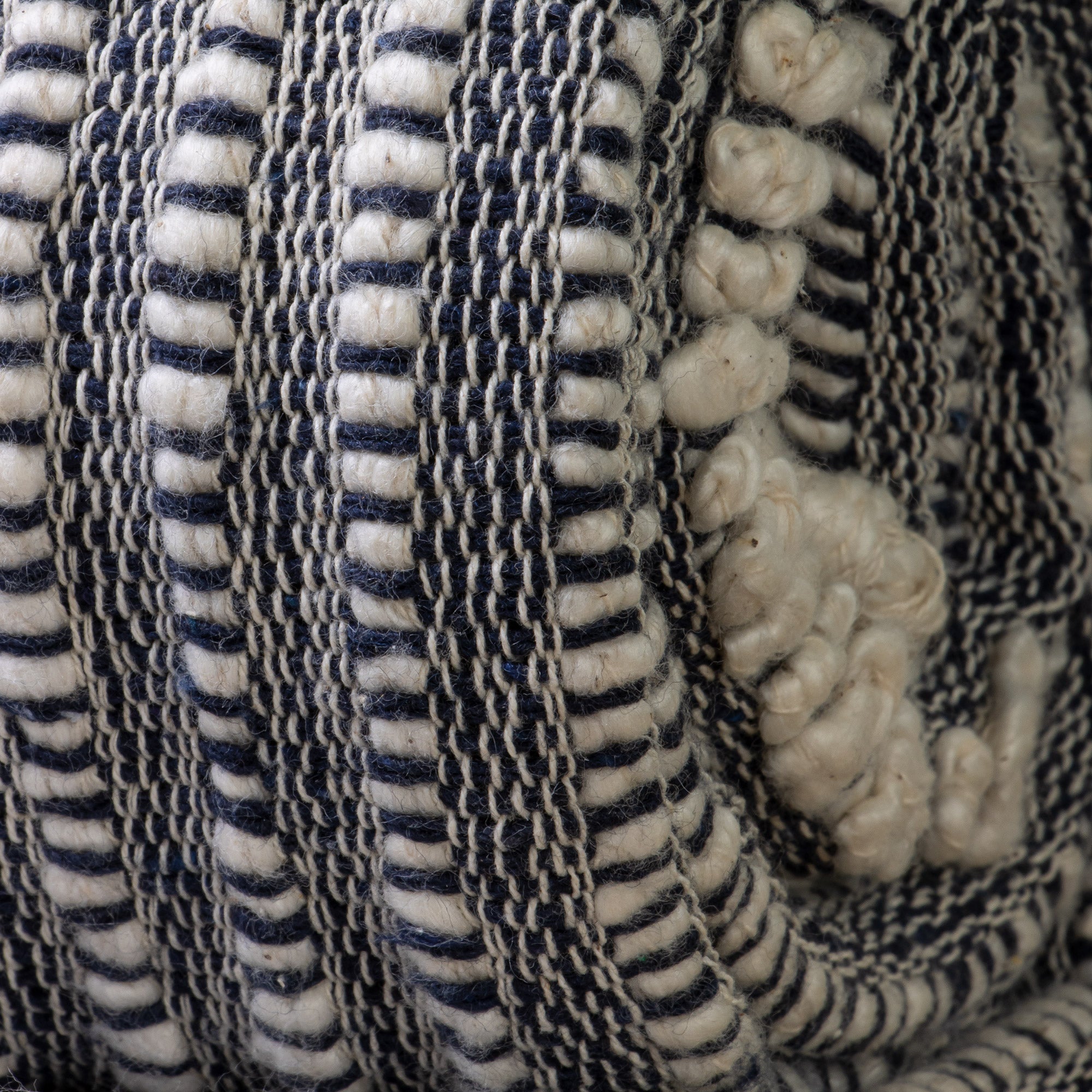 Home Decor Blue Embroidery Pure Cotton Tufted Woven Throw Blanket