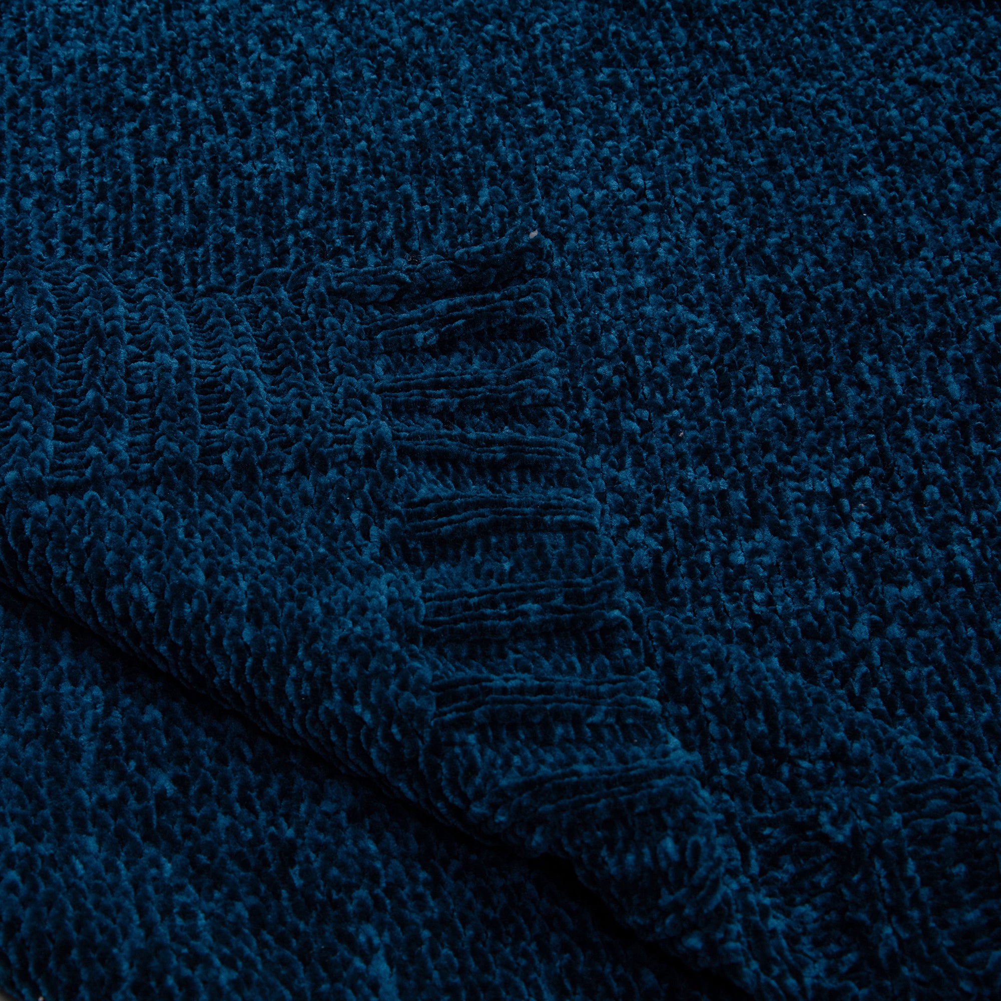 Blue Hand-Knitted Soft Cotton Sofa Throw for Decor Couch