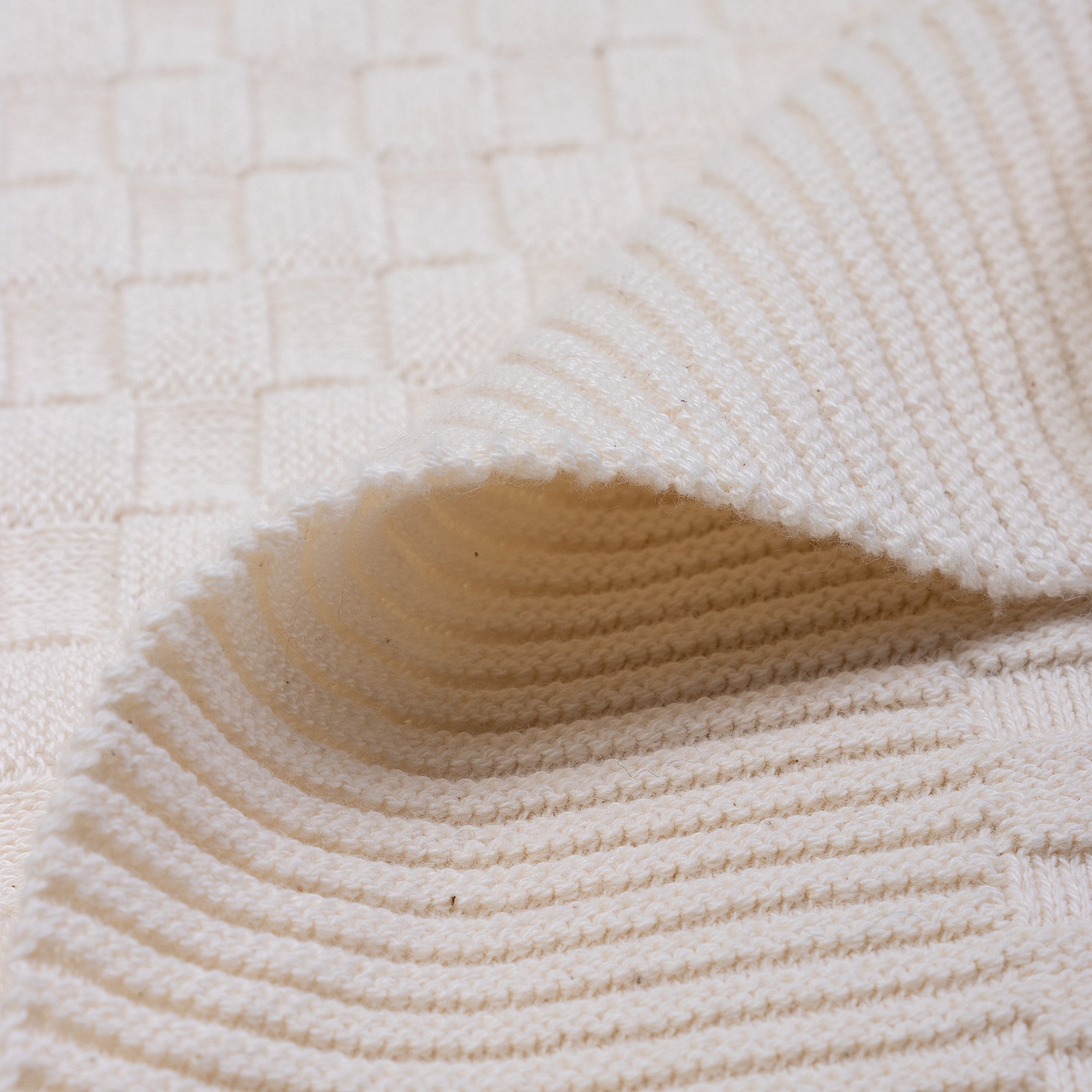 Cream Color Natural Cotton Throw for Decor Couch