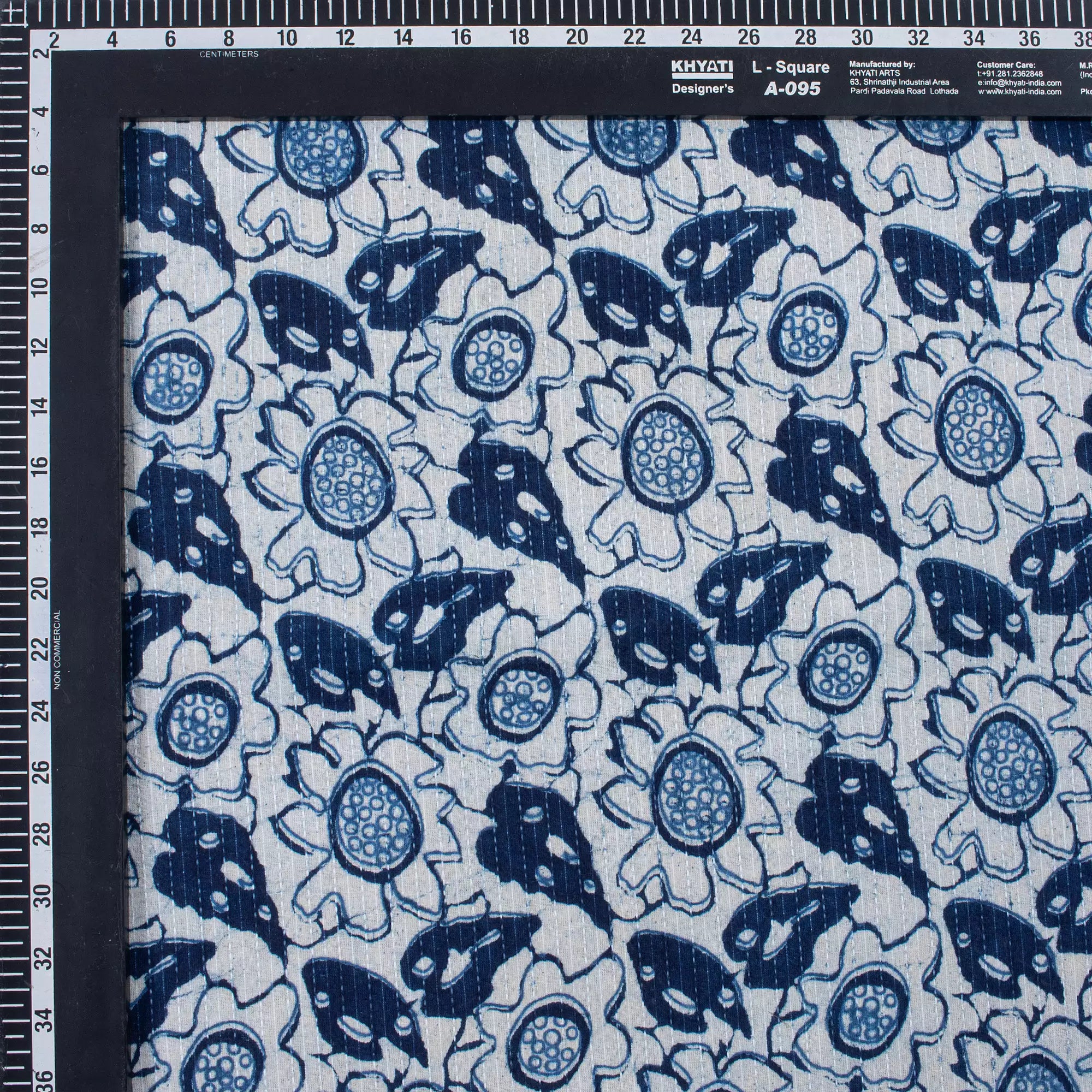 Floral Printed Hand Block Cotton Kantha Fabric