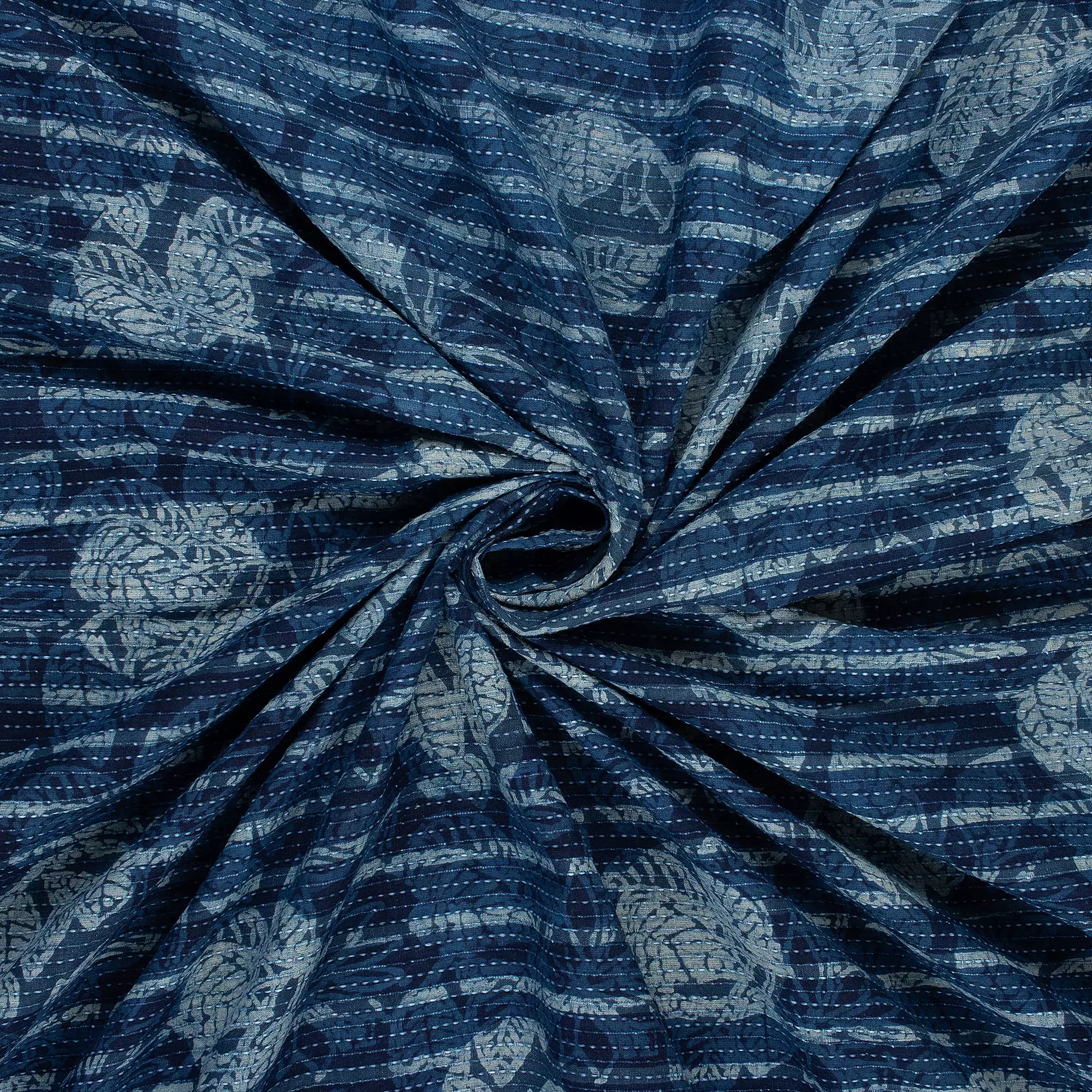 Floral Hand Block Printed Material Fabric 100% Cotton