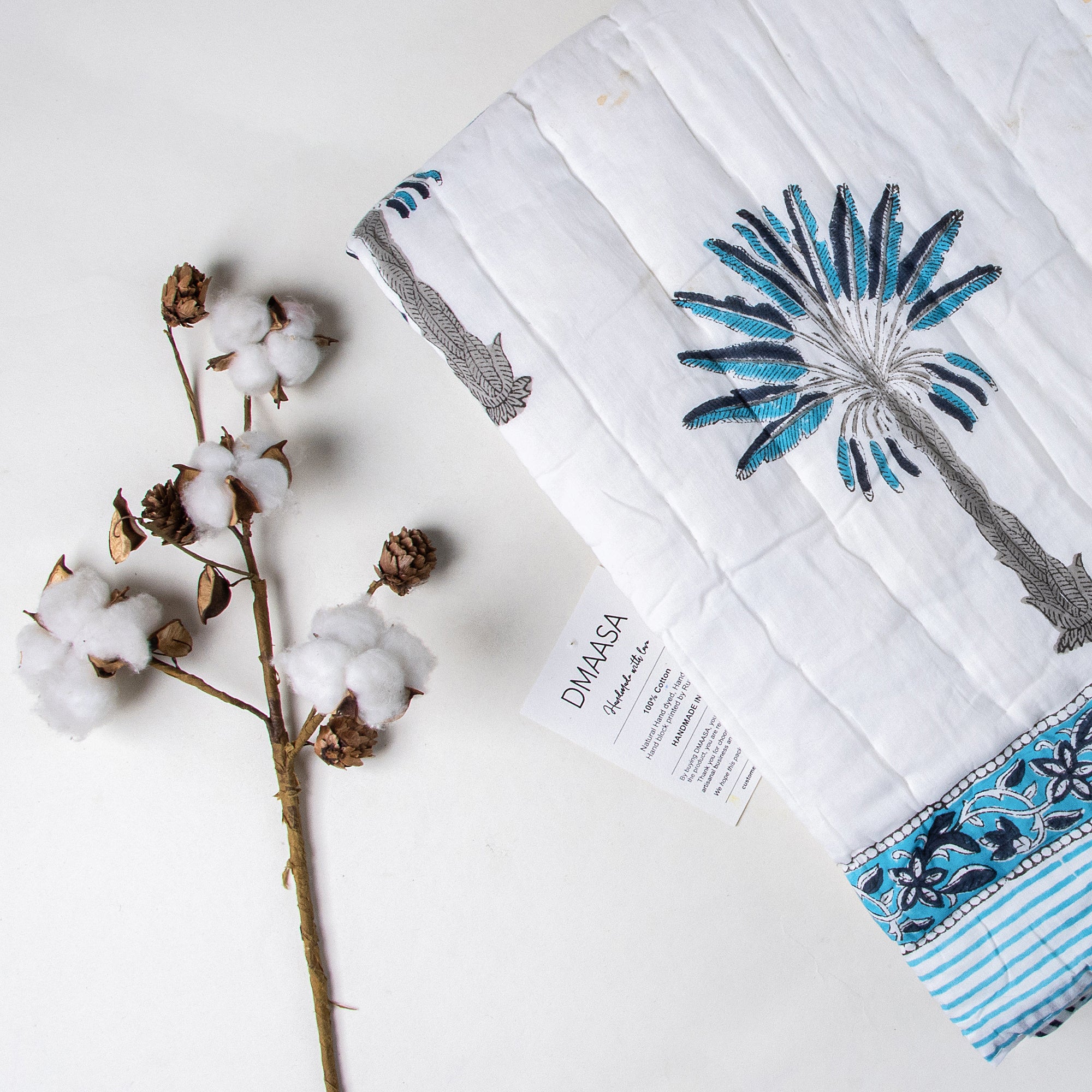 Best Baby Blankets Sky Blue Palm Tree Print Online