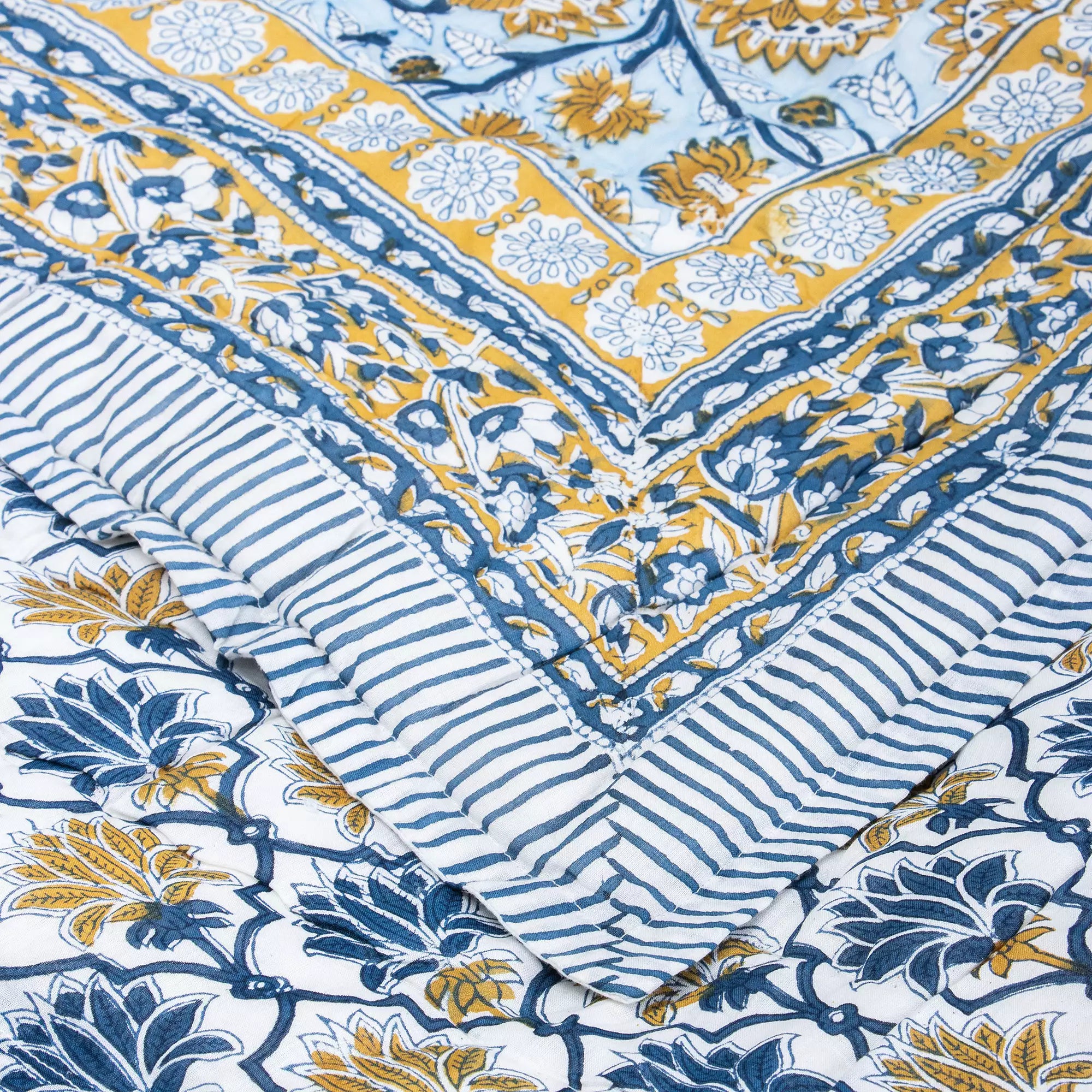 Multi Floral Reversible Hand Block Printed Cotton Jaipuri Razai