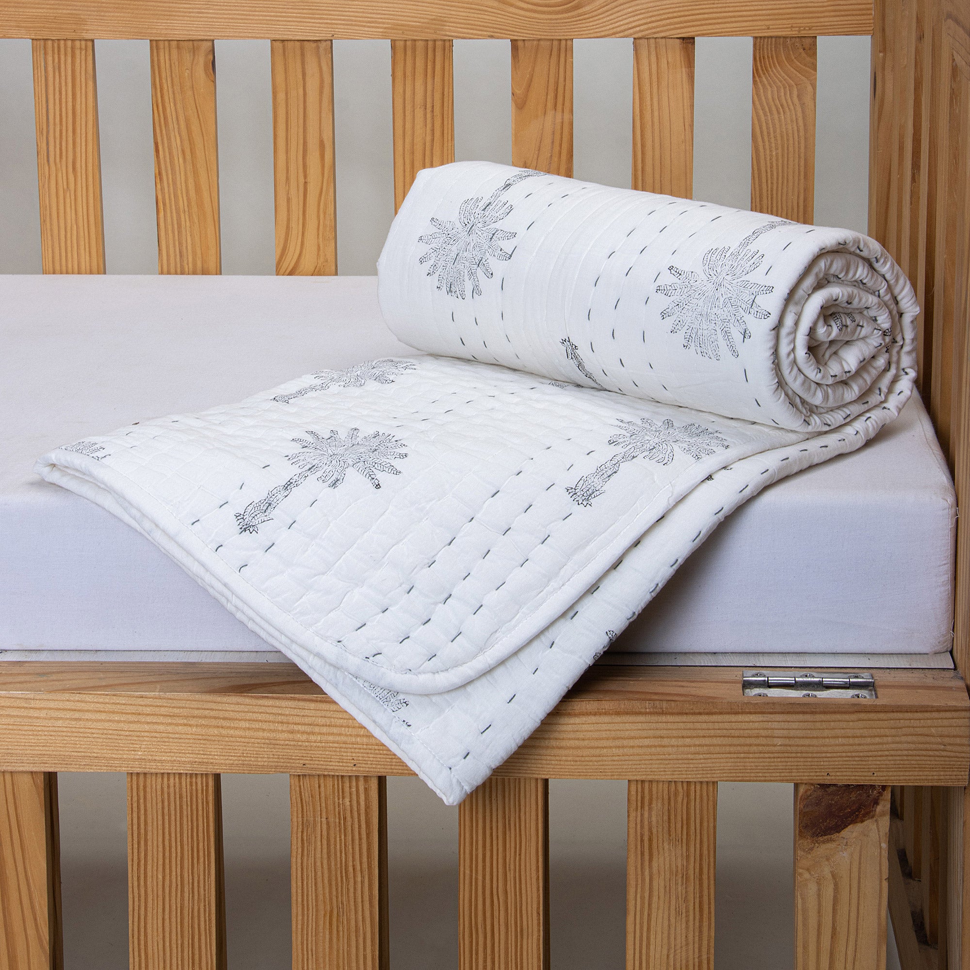 Palm Tree Print Cotton Baby Swaddle Blankets