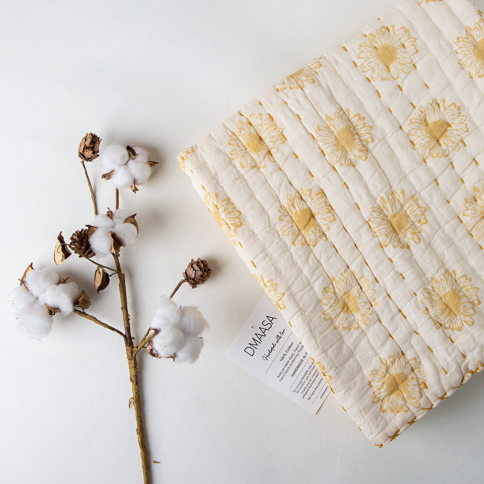 Sun Flower Print Cotton Small Baby Blanket