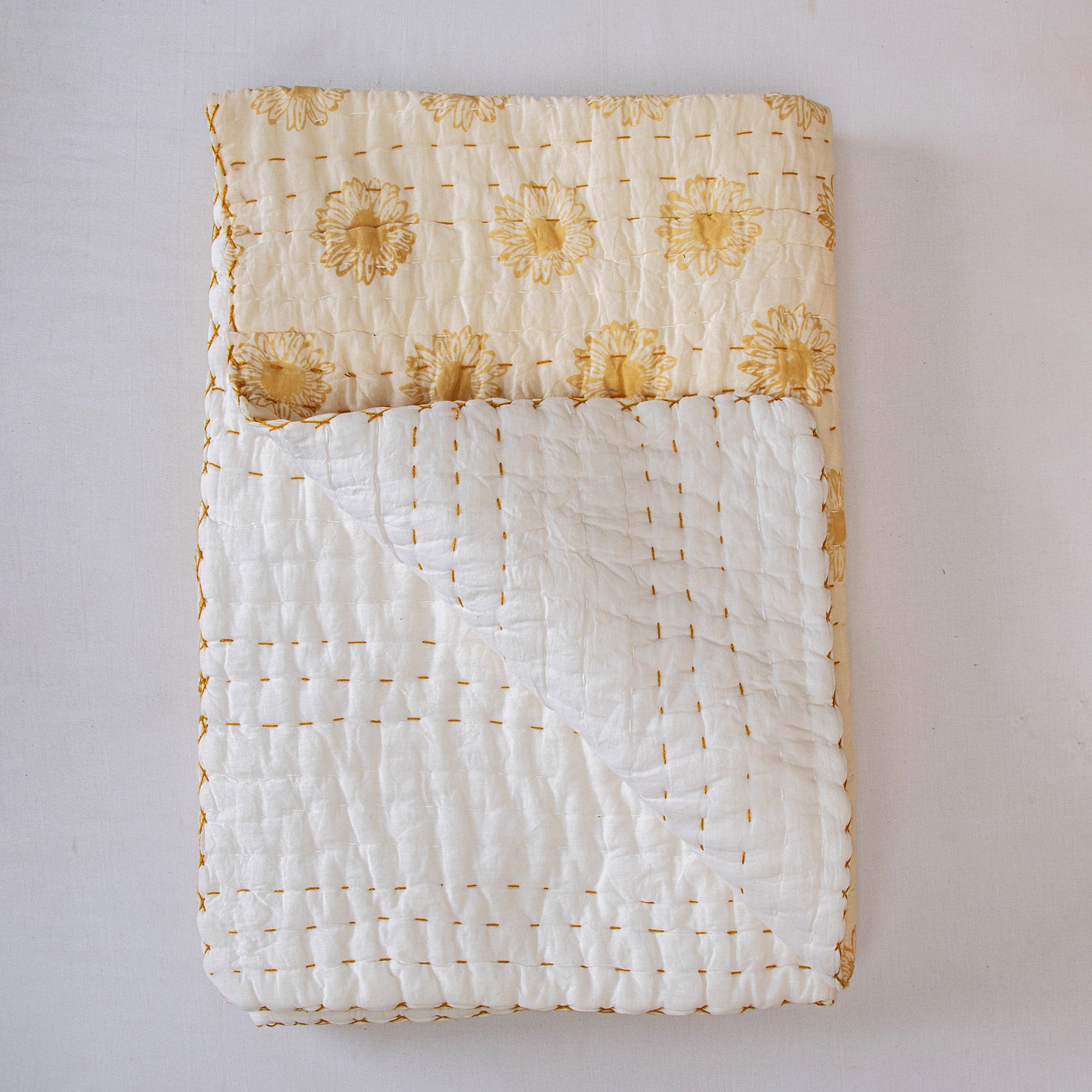 Sun Flower Print Cotton Small Baby Blanket