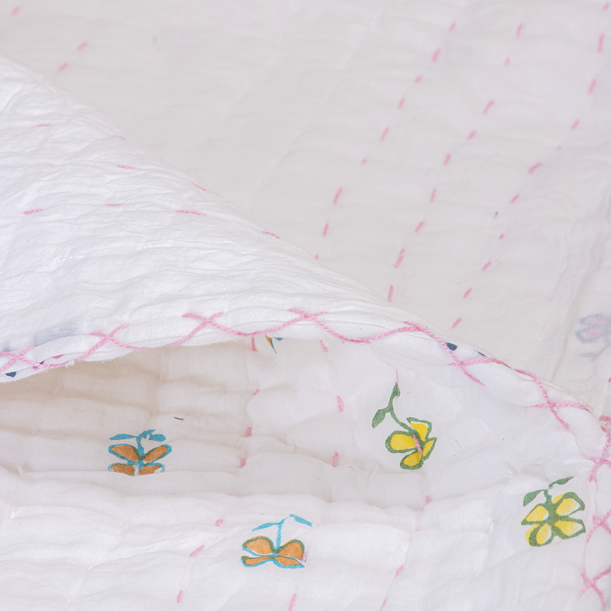 Floral Print Cotton Baby Blanket Set for Winter